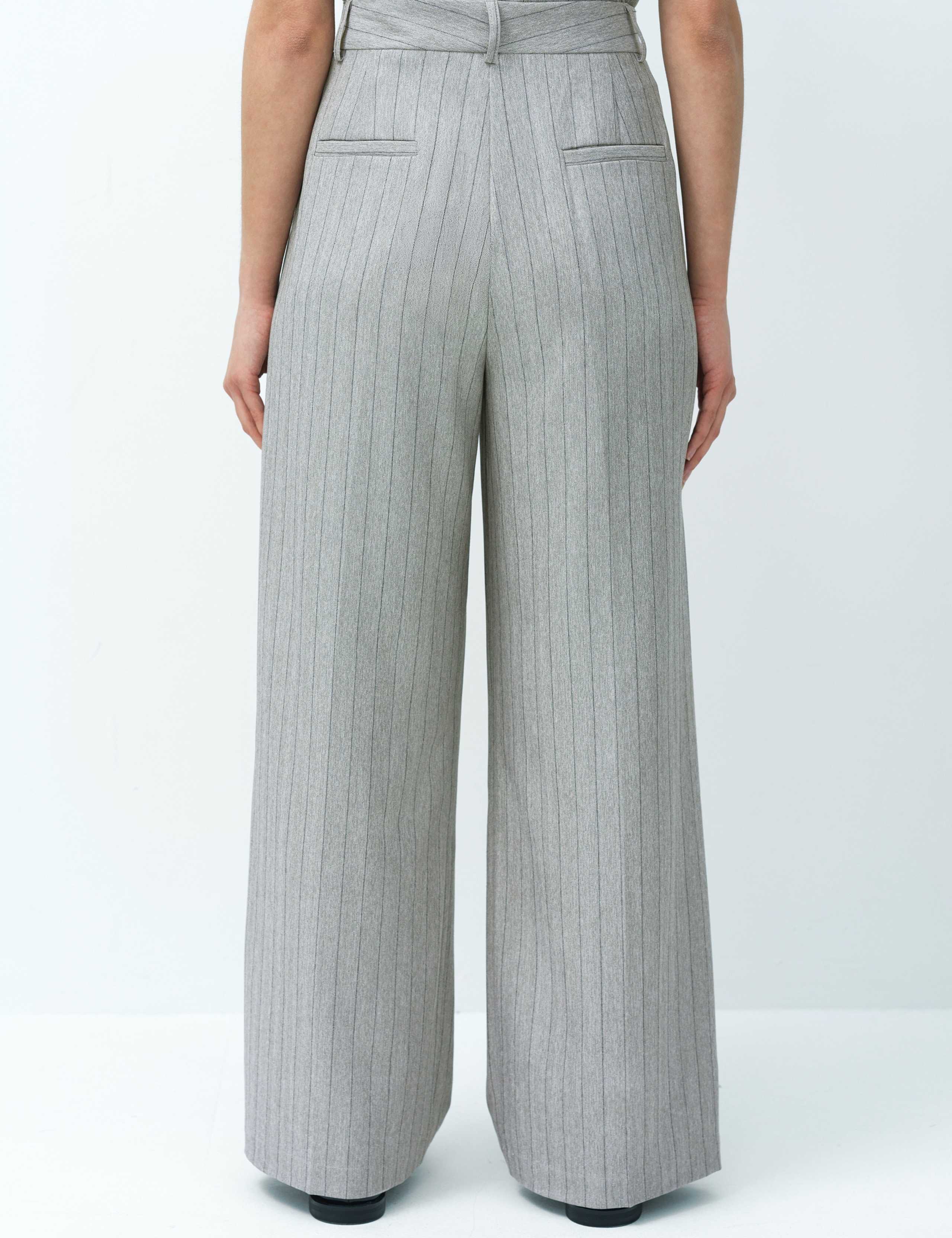 Pinstripe Wide Leg Trousers 4 of 6