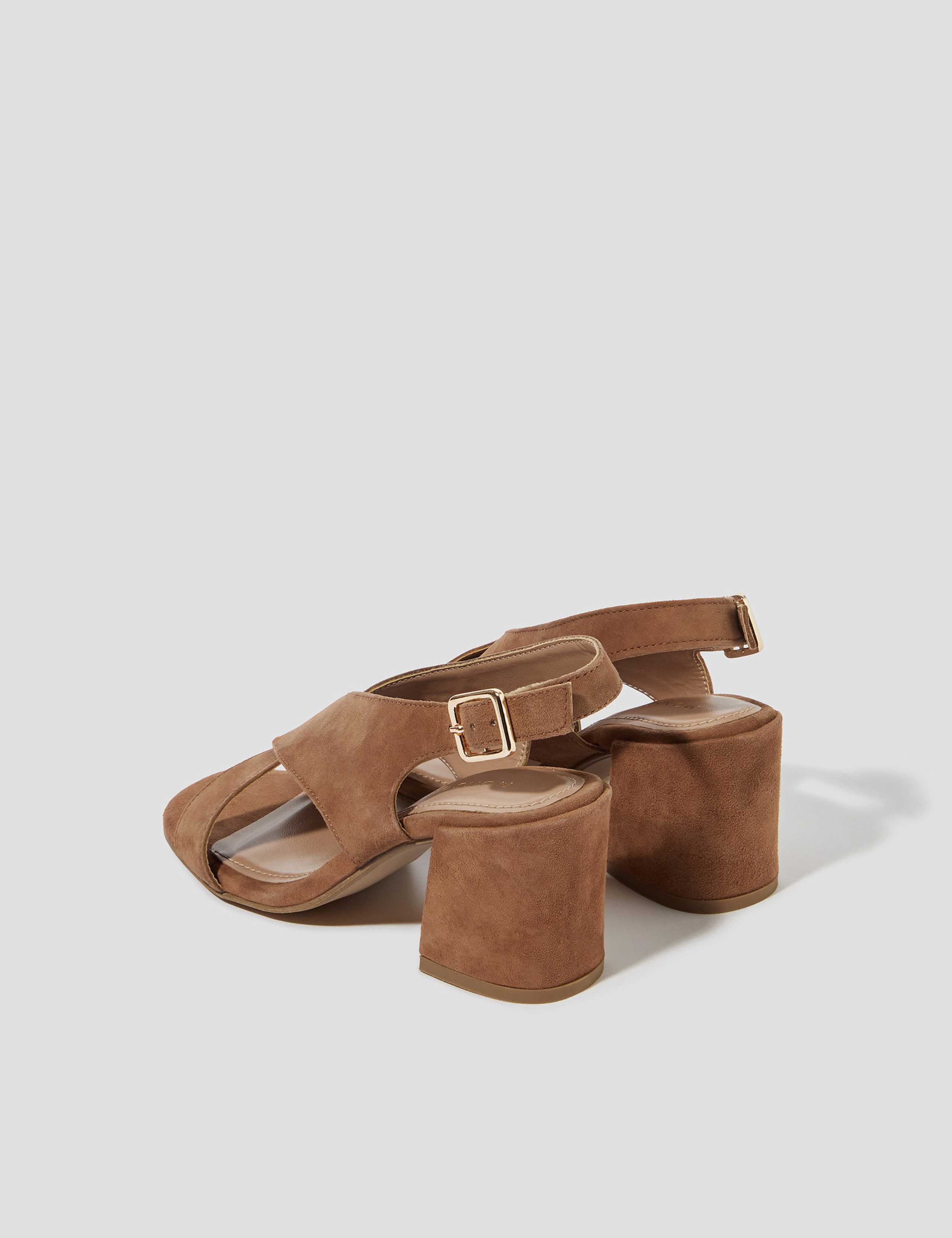 Suede Block Heel Slingback Sandals 3 of 3