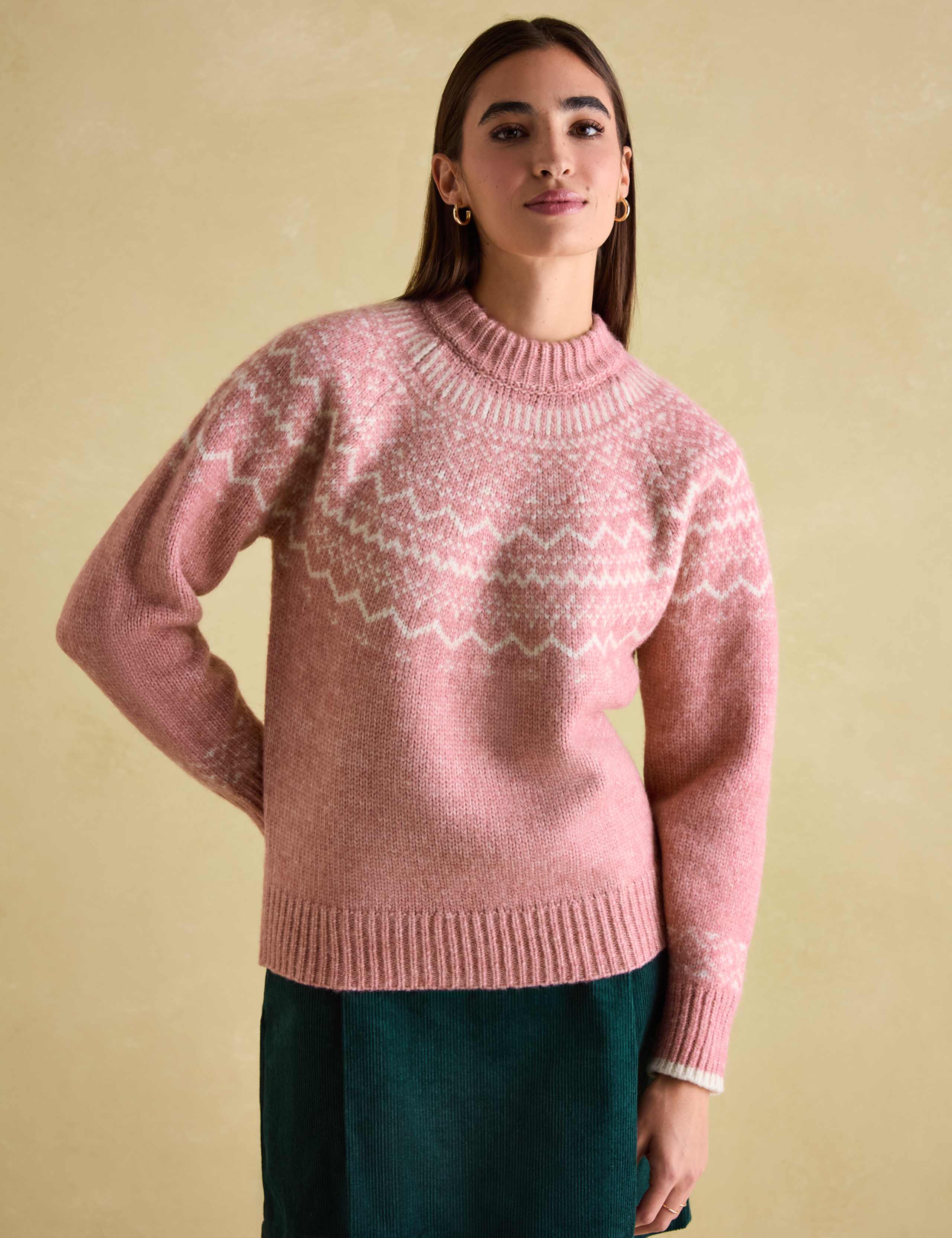 Fair Isle Crew Neck Jumper with Wool 1 of 6