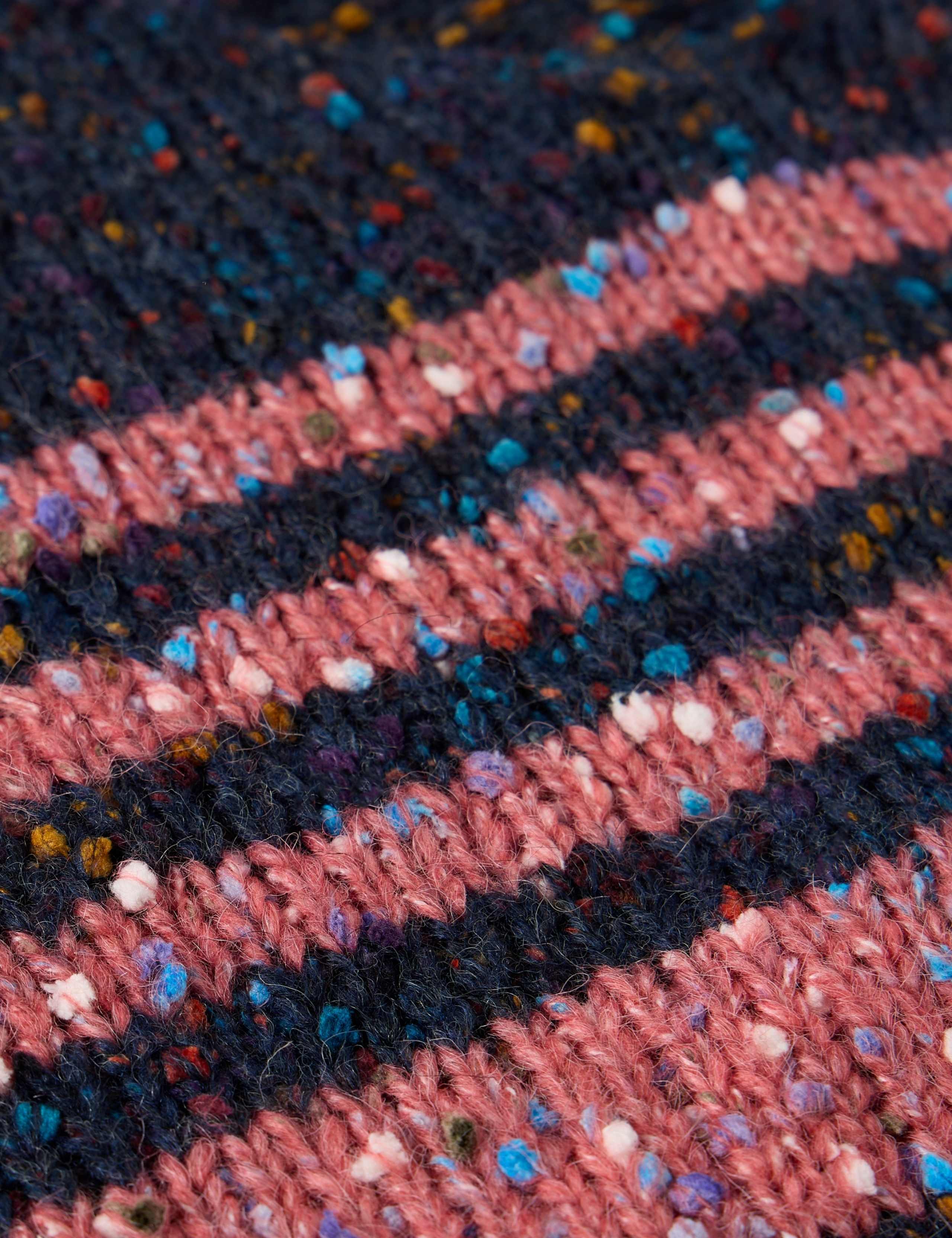 Textured Striped V-Neck Jumper with Wool 6 of 6