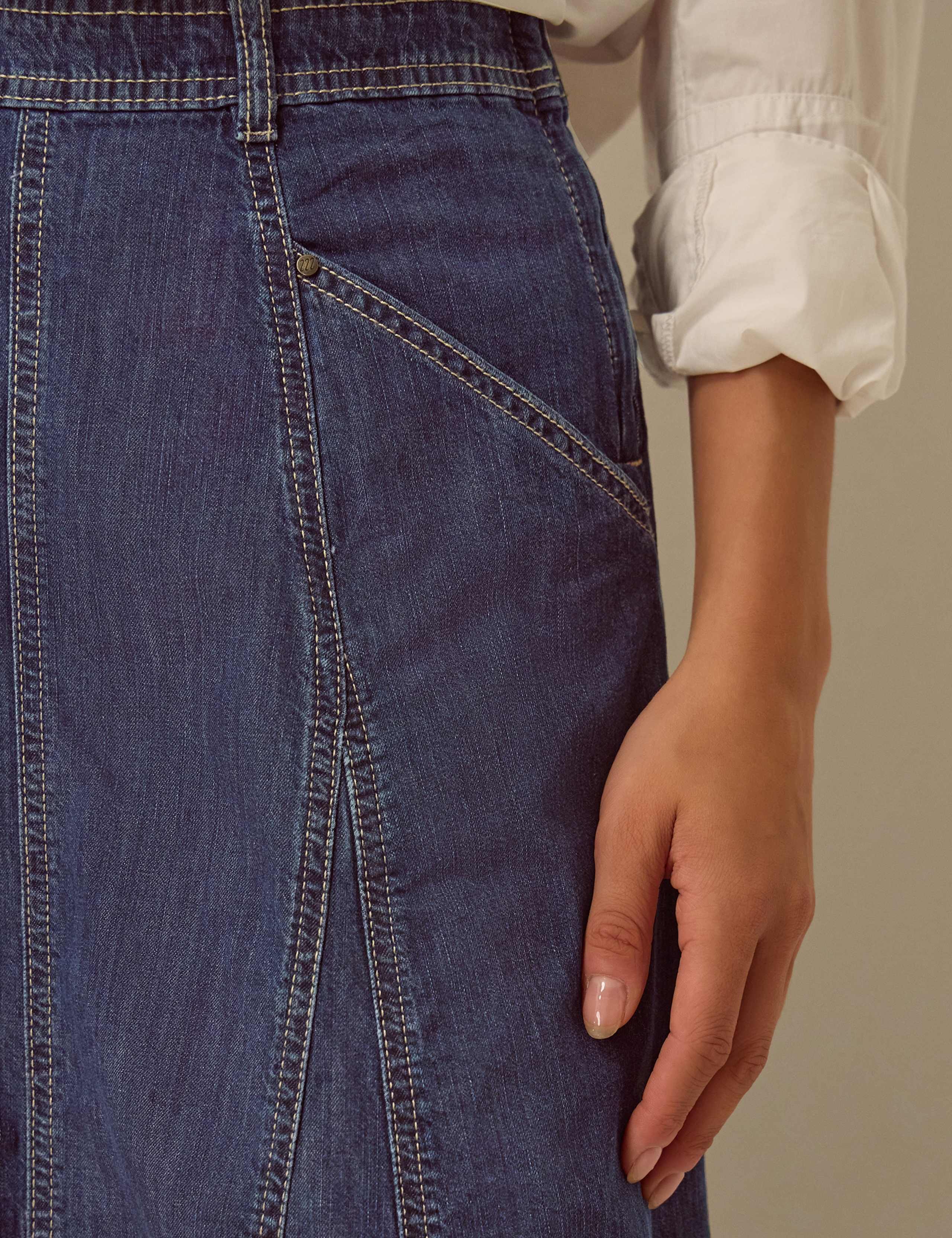 Godet Denim Midi Skirt 5 of 5