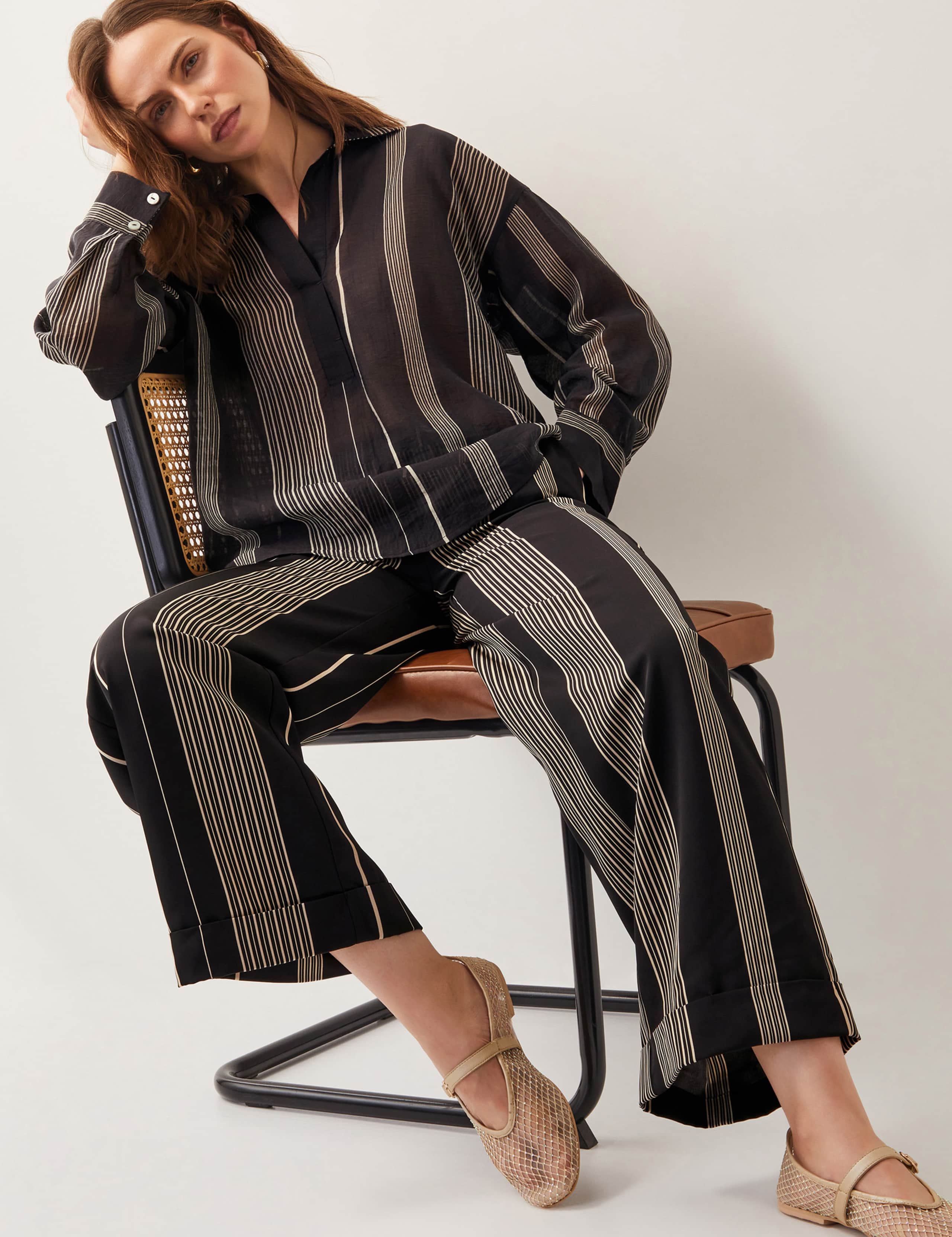 Striped Straight Leg Trousers 3 of 5