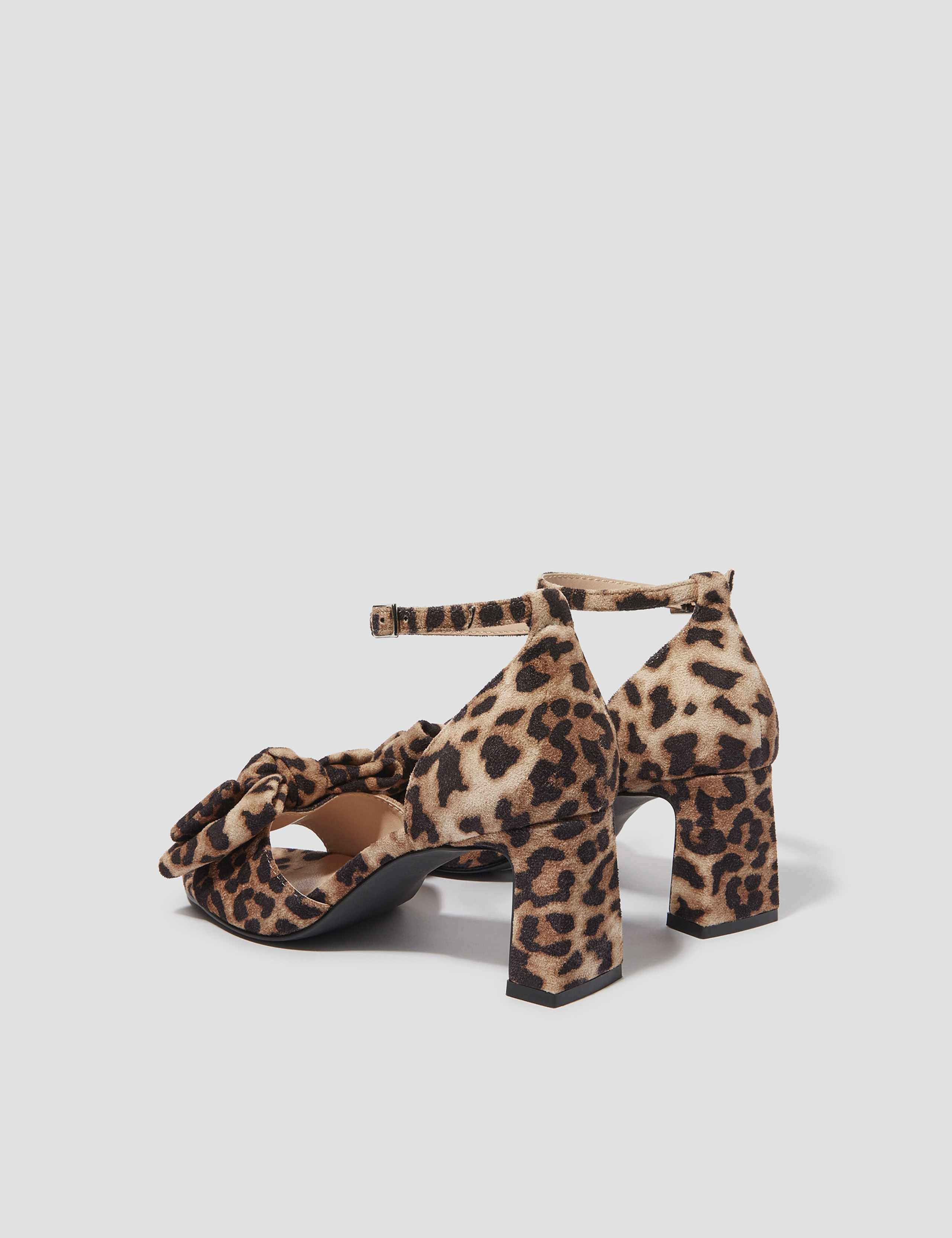 Leopard Print Ankle Strap Block Heel Sandals 3 of 3