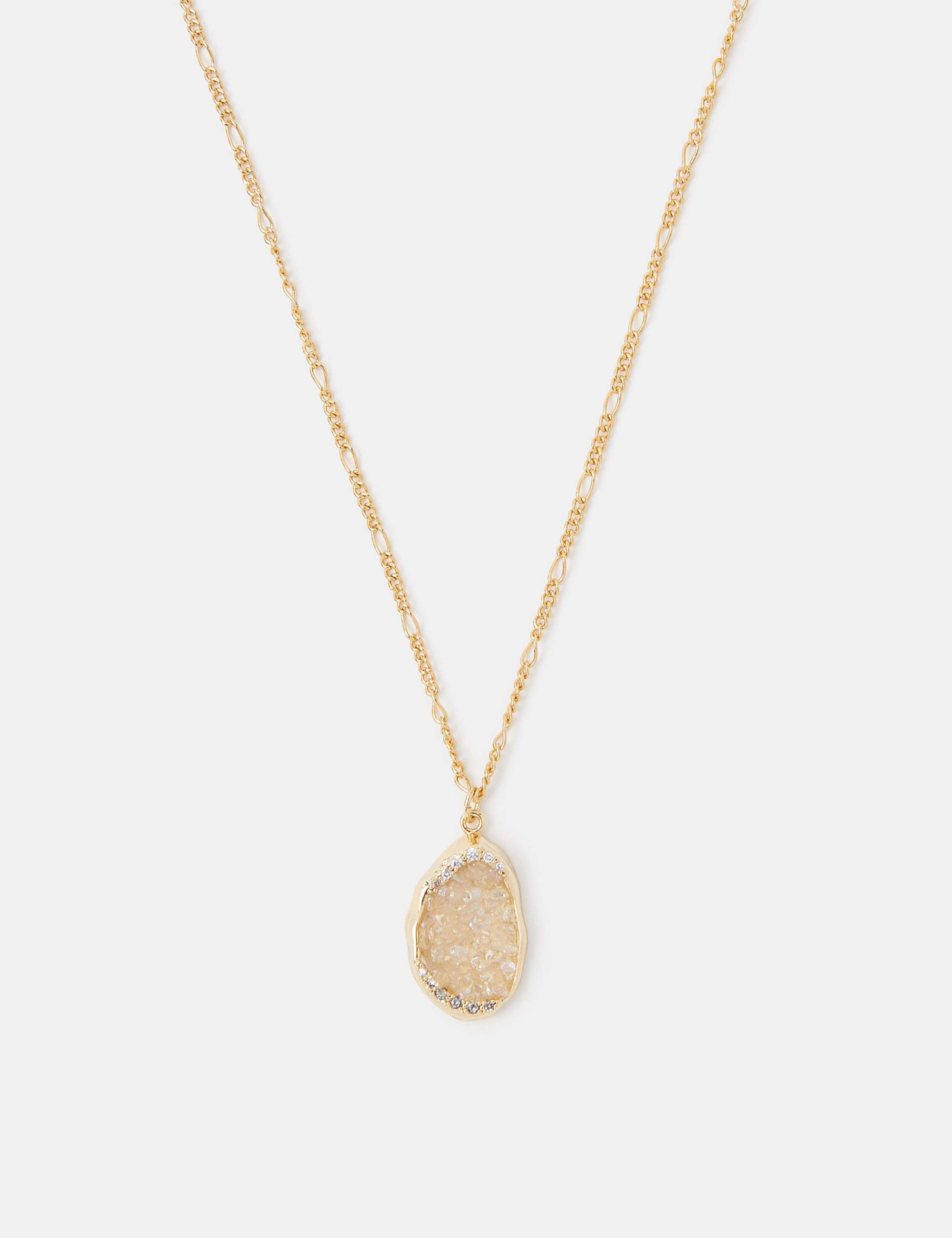 14ct Gold-Plated Drusy Pendant Necklace 2 of 2