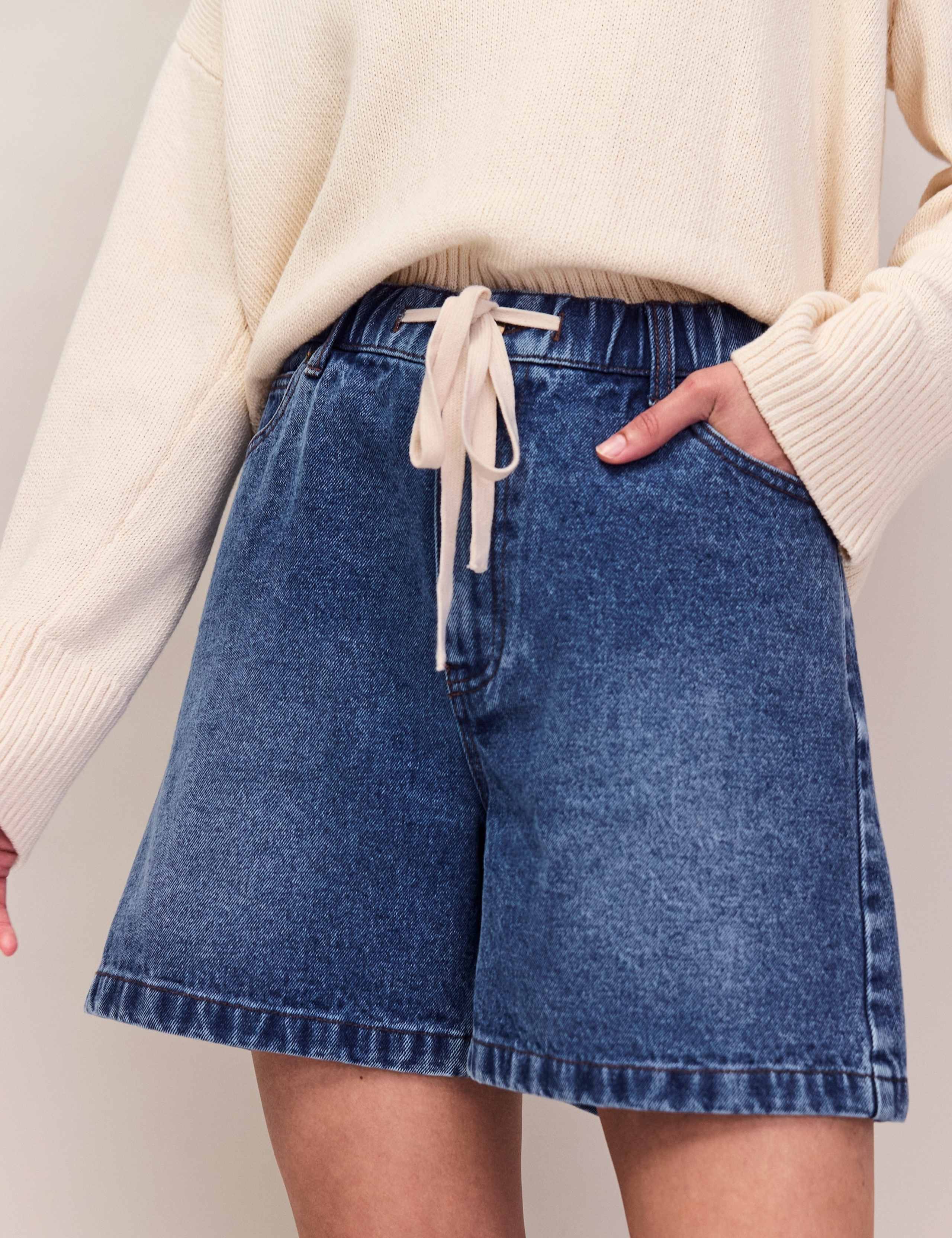 Denim Drawstring Shorts 1 of 5