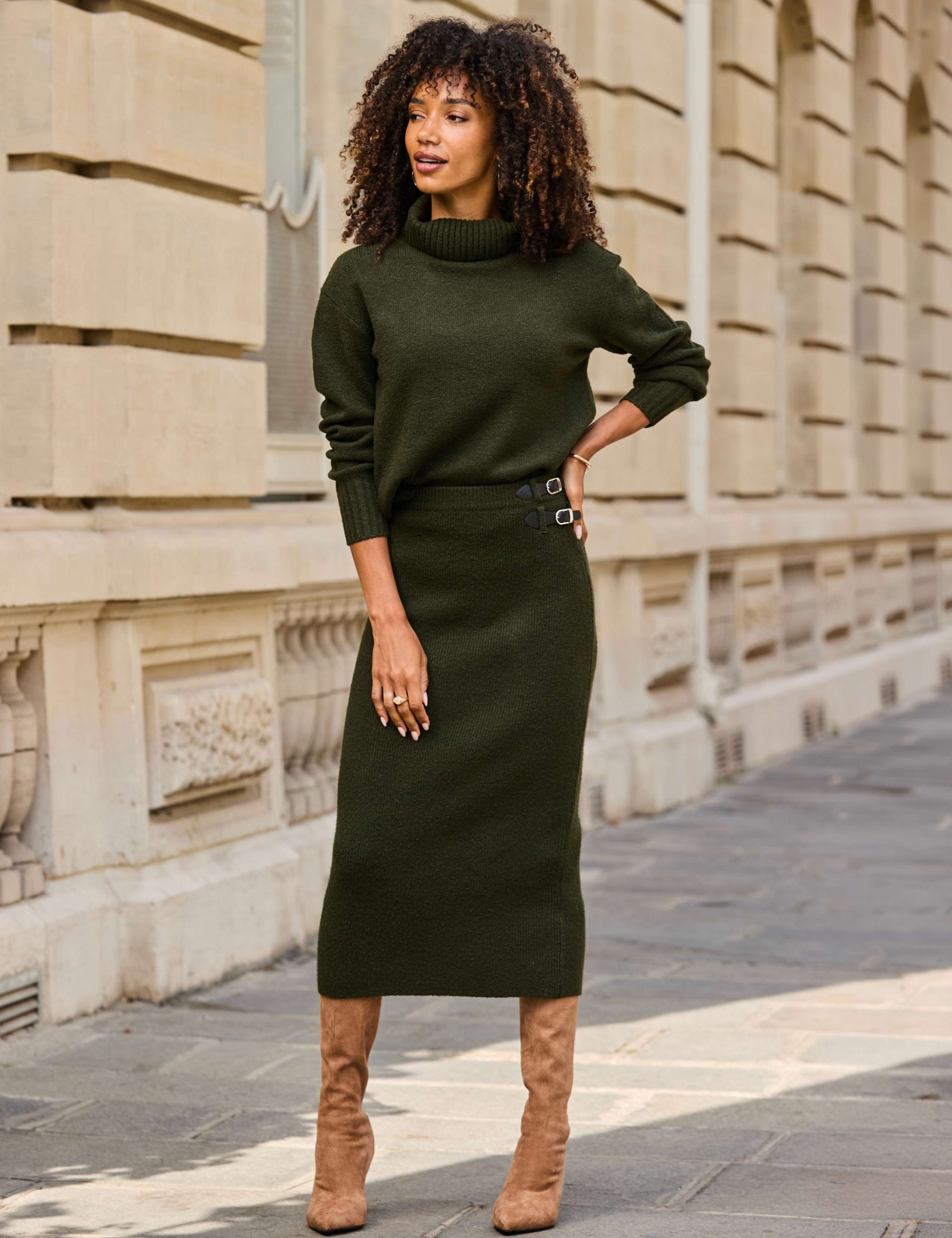 Knitted Buckle Detail Midaxi Skirt 4 of 6