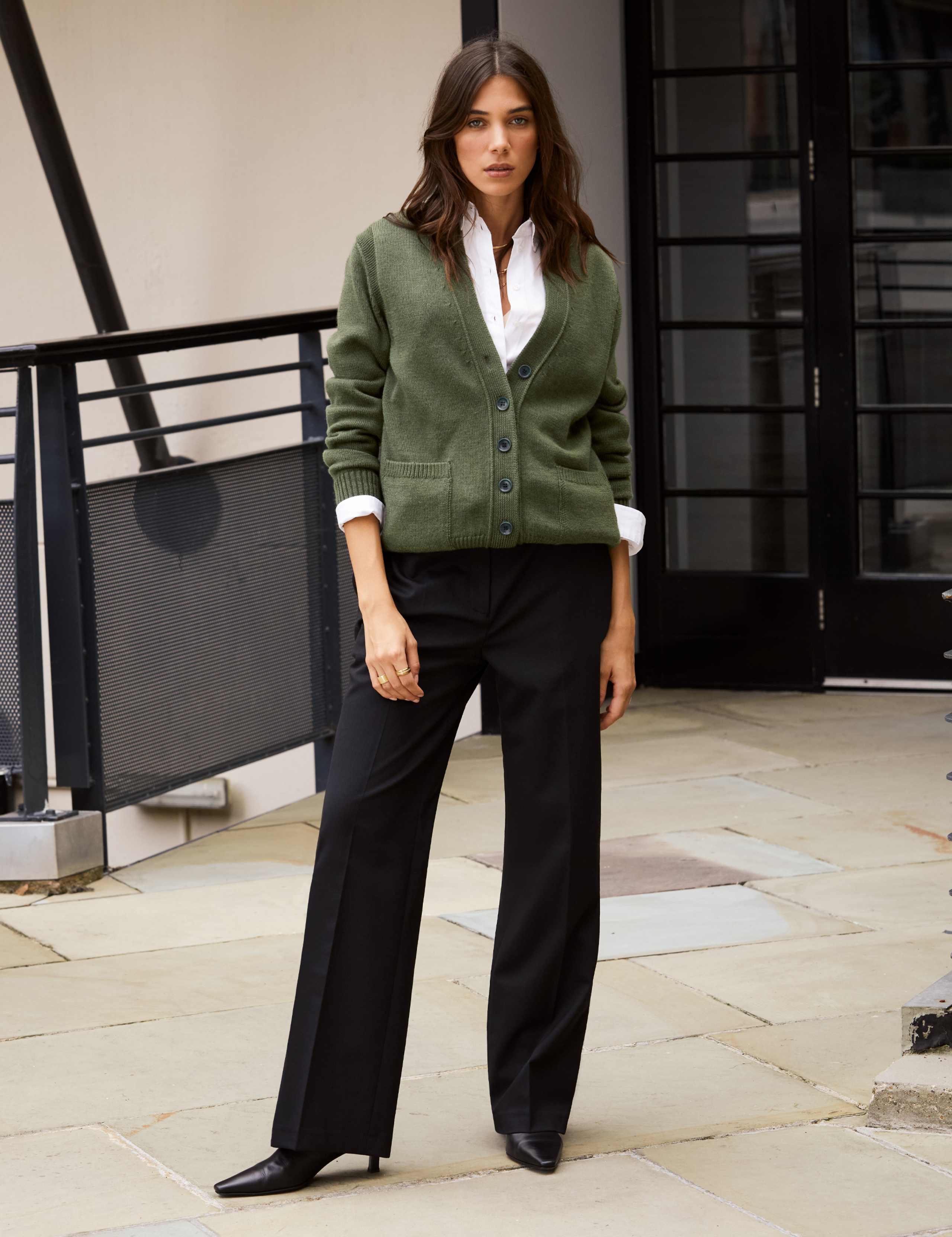 Wool Blend Straight Leg Trousers 3 of 4