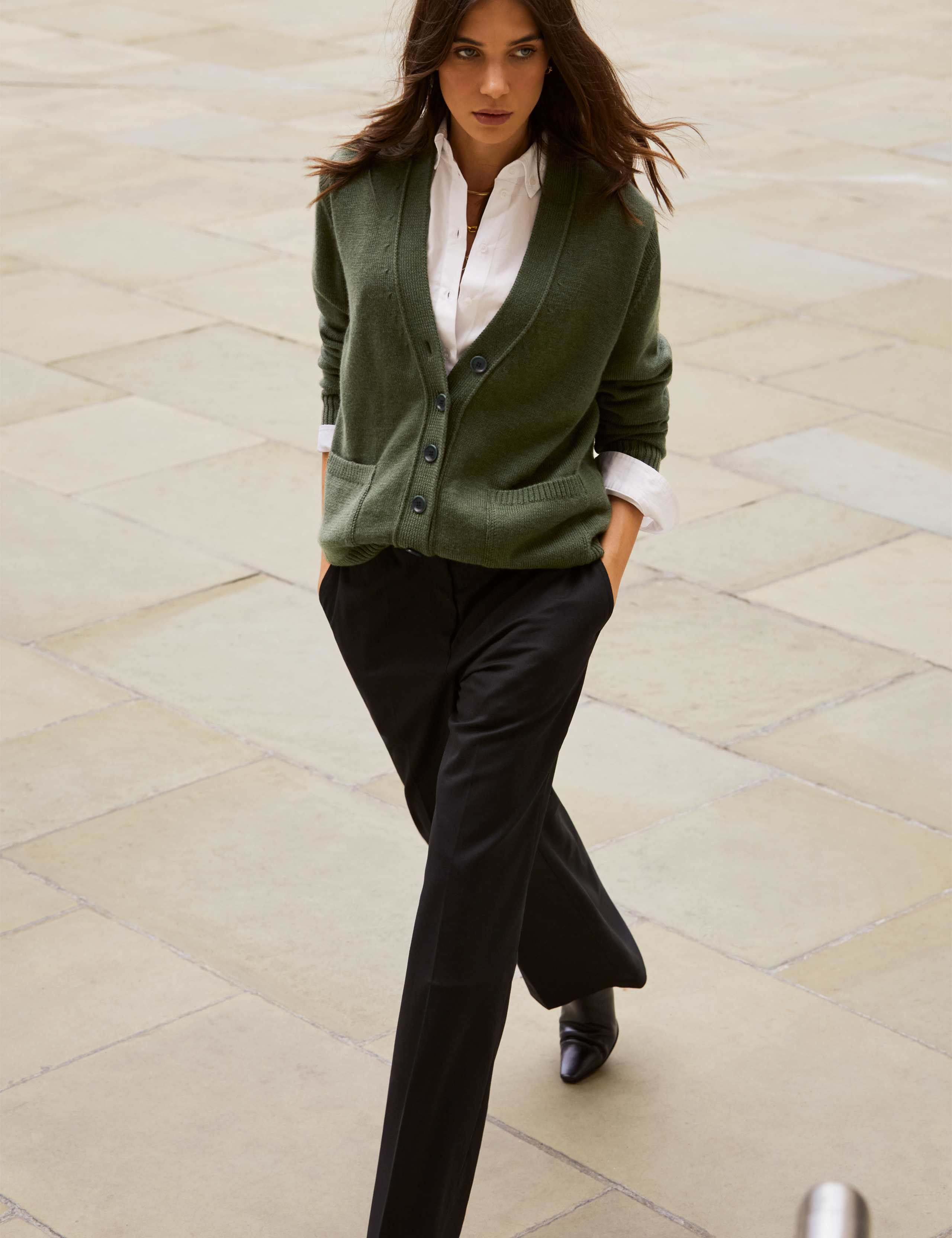 Wool Blend Straight Leg Trousers 4 of 4