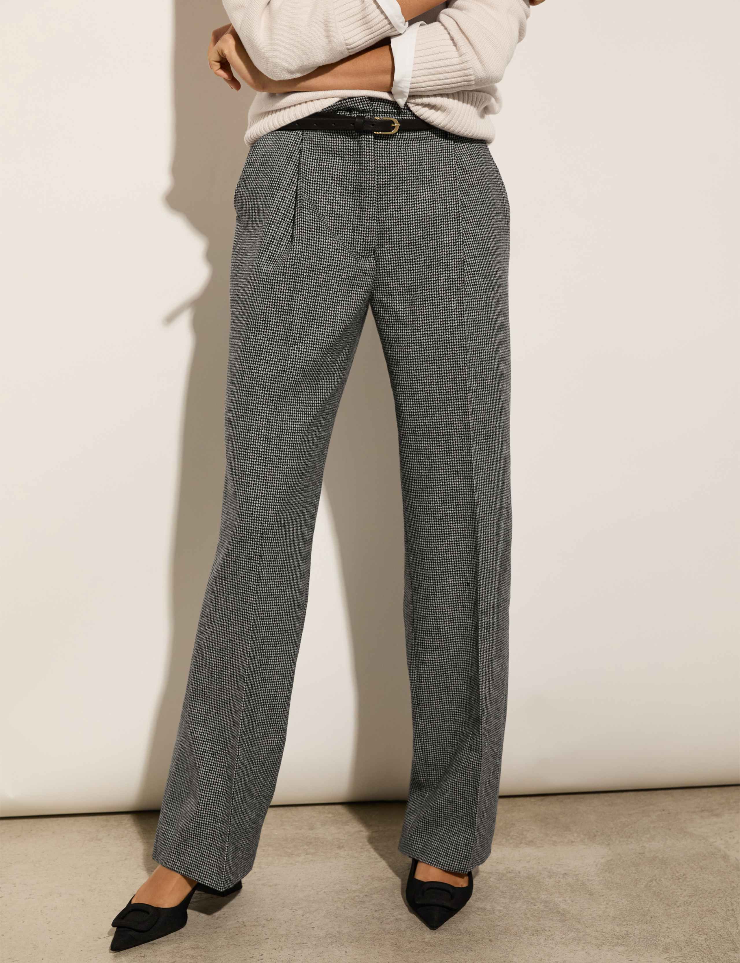 Wool Blend Straight Leg Trousers 3 of 4