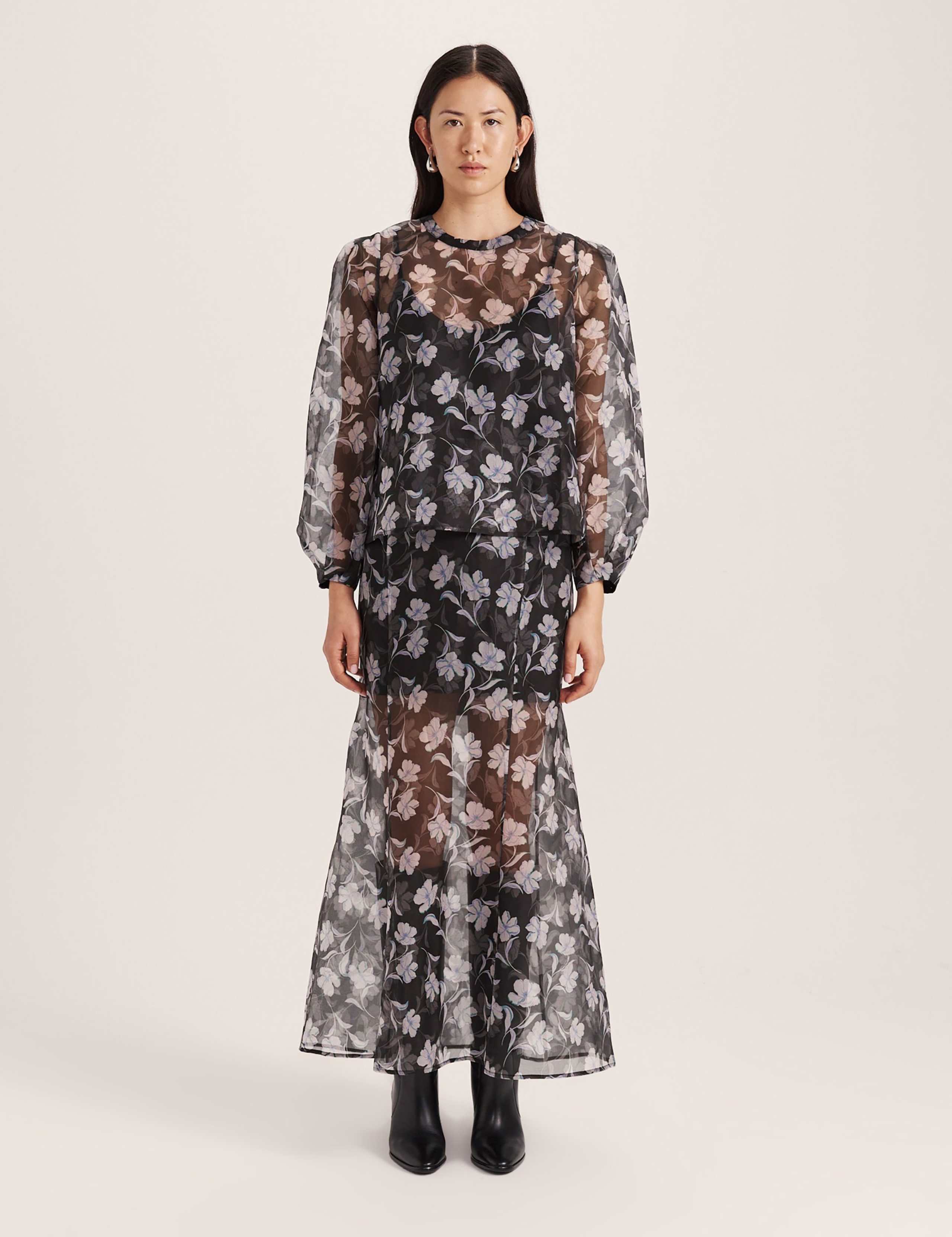 Pure Silk Organza Primrose Floral Top 2 of 4