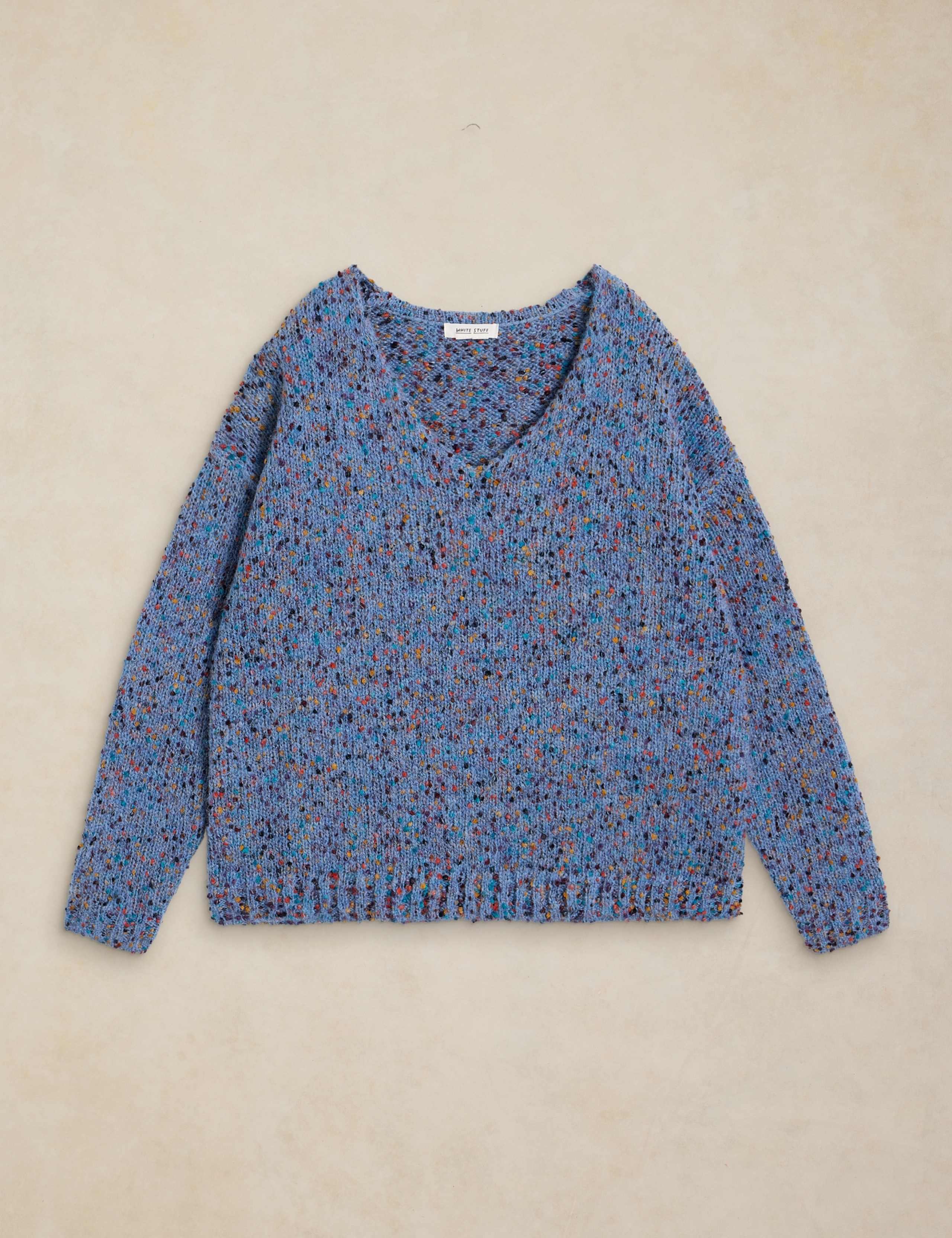Textured Flecked V-Neck Jumper with Wool 2 of 6