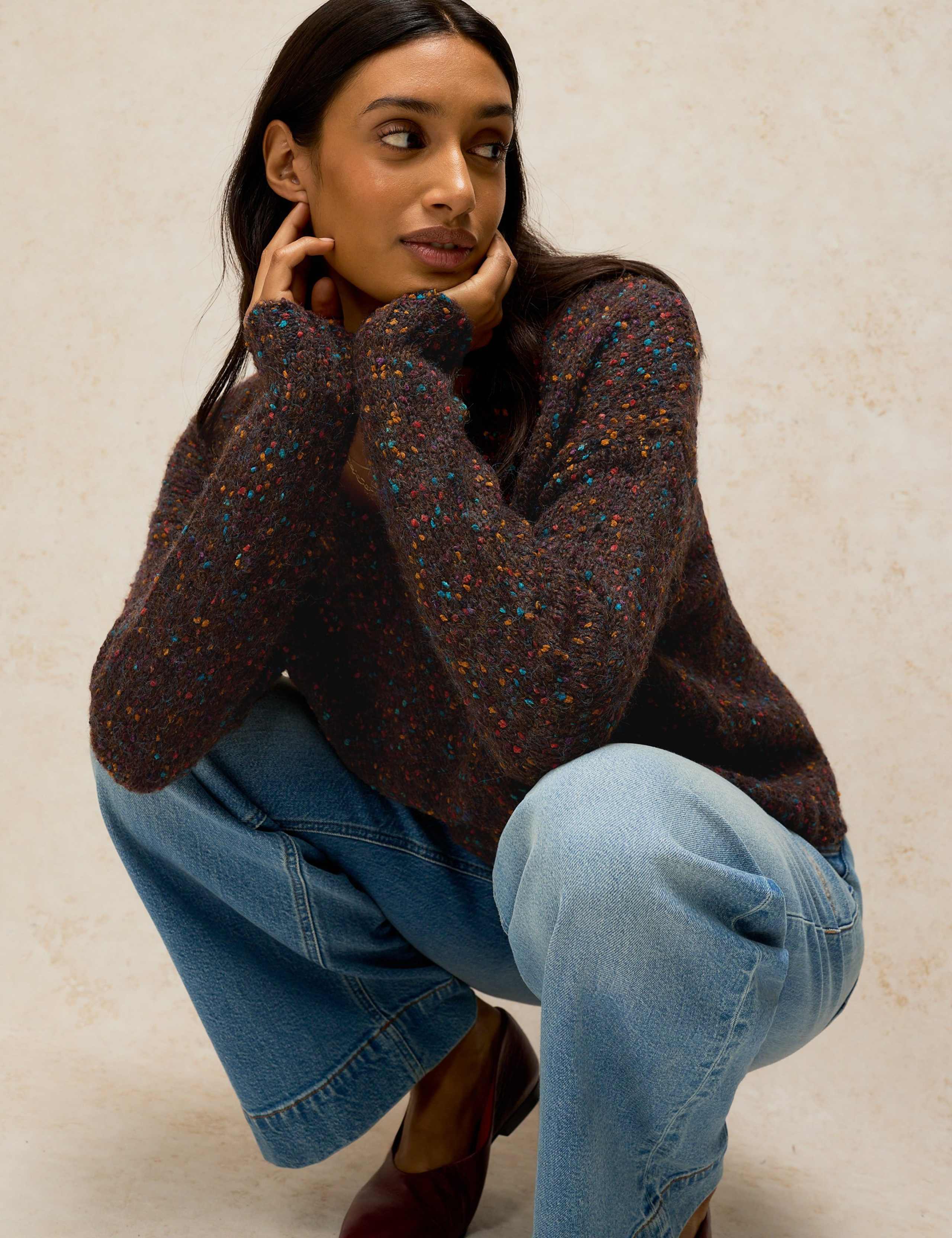 Textured Flecked V-Neck Jumper with Wool 4 of 6