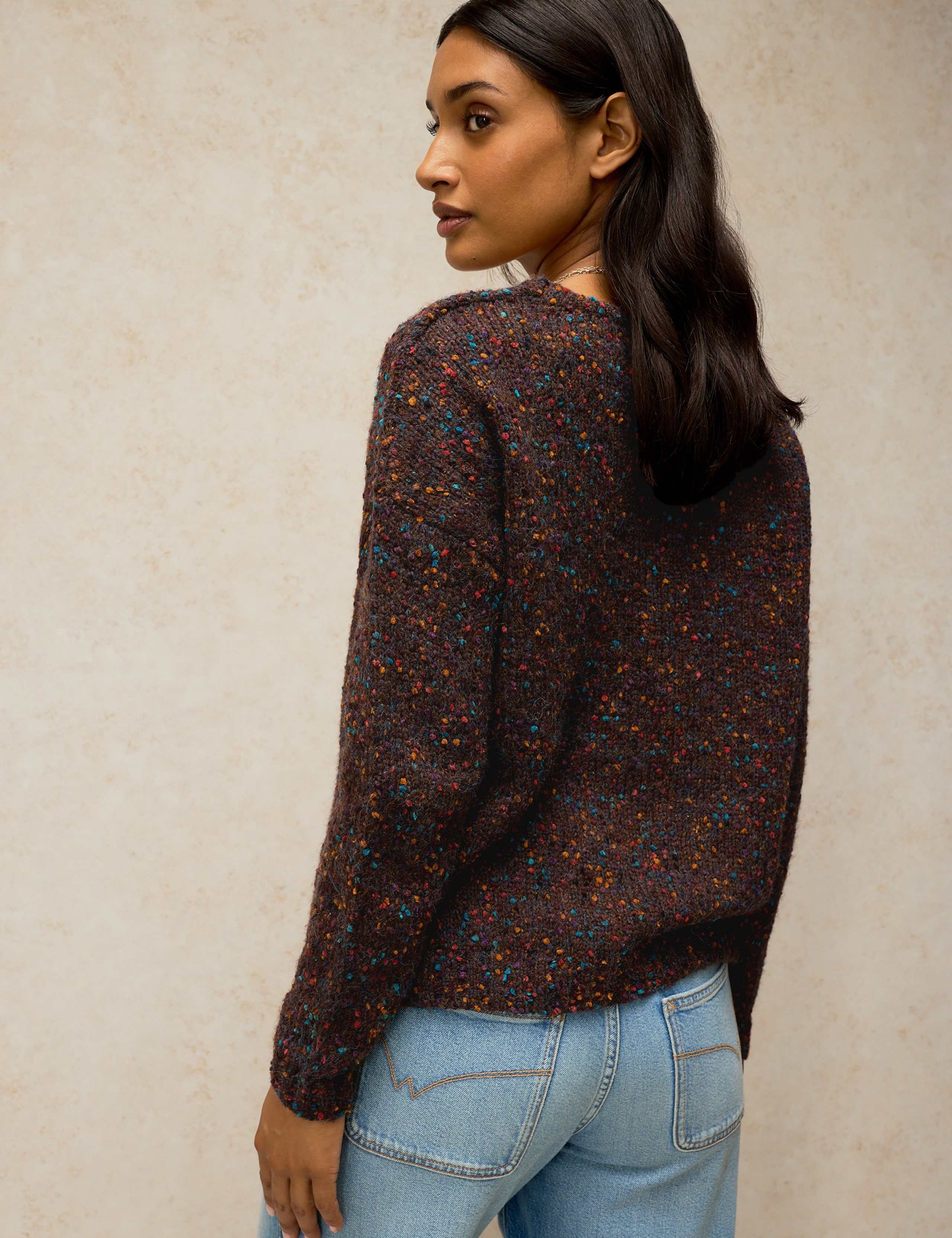 Textured Flecked V-Neck Jumper with Wool 5 of 6
