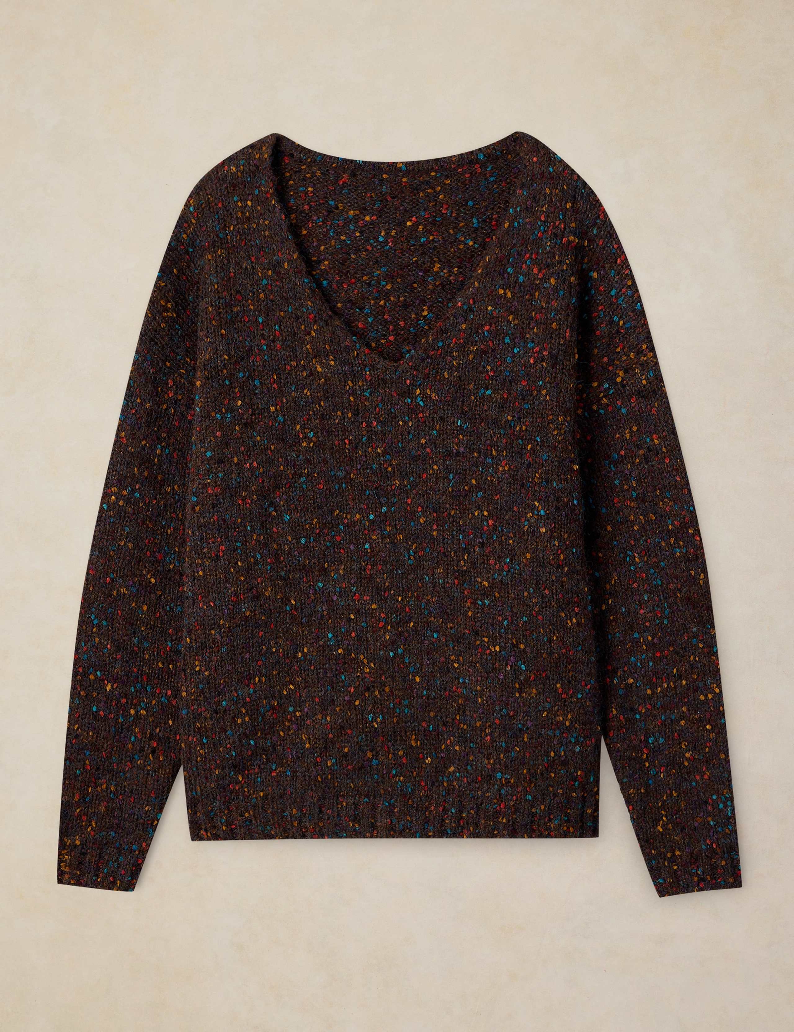 Textured Flecked V-Neck Jumper with Wool 2 of 6