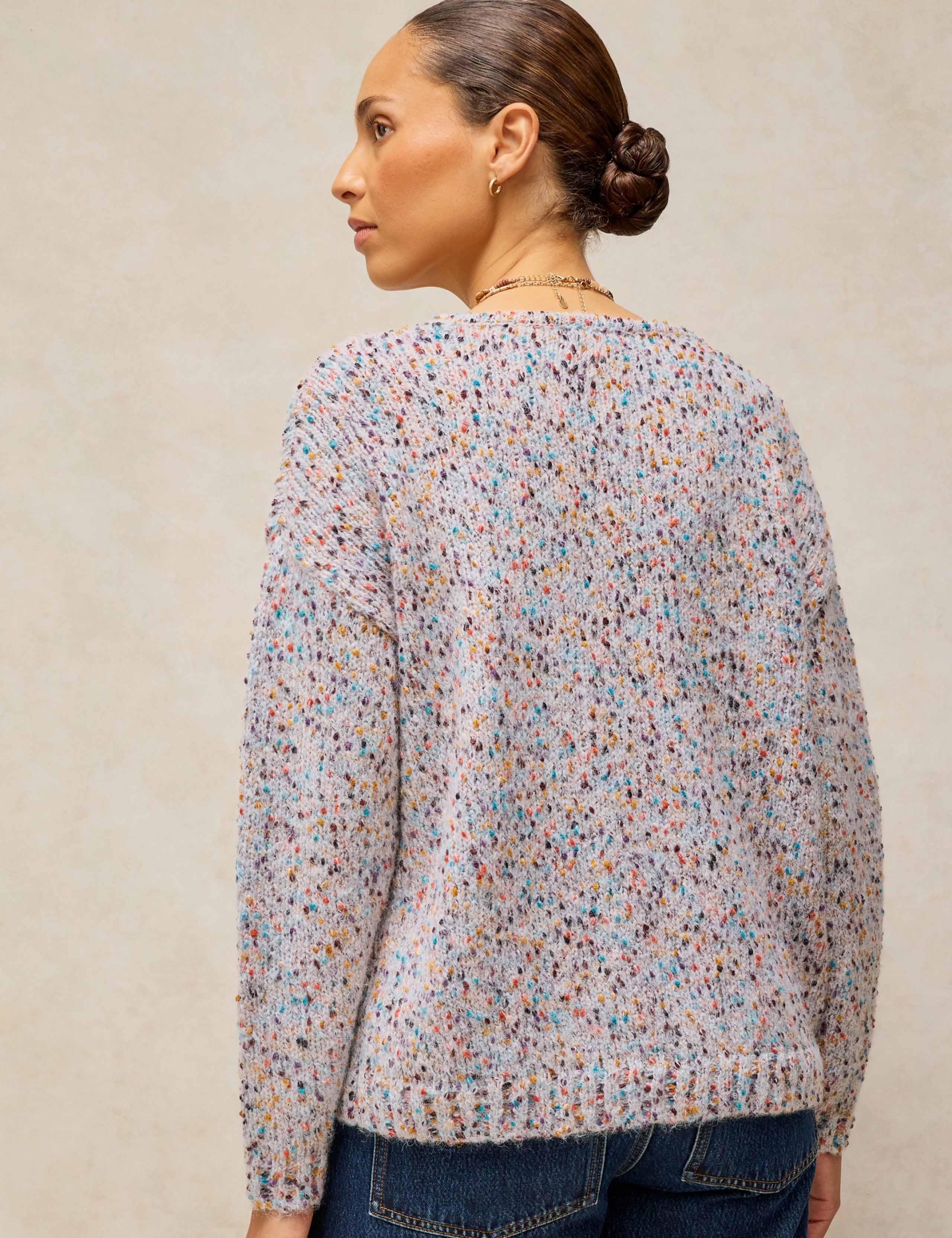 Textured Flecked V-Neck Jumper with Wool 4 of 6