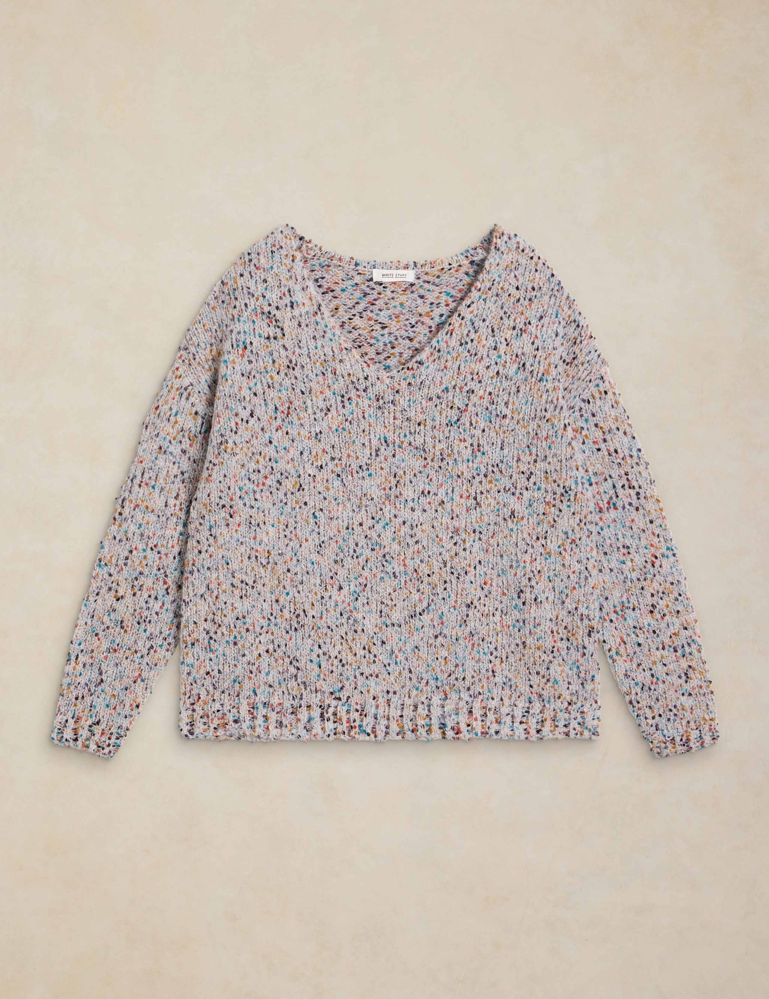 Textured Flecked V-Neck Jumper with Wool 2 of 6