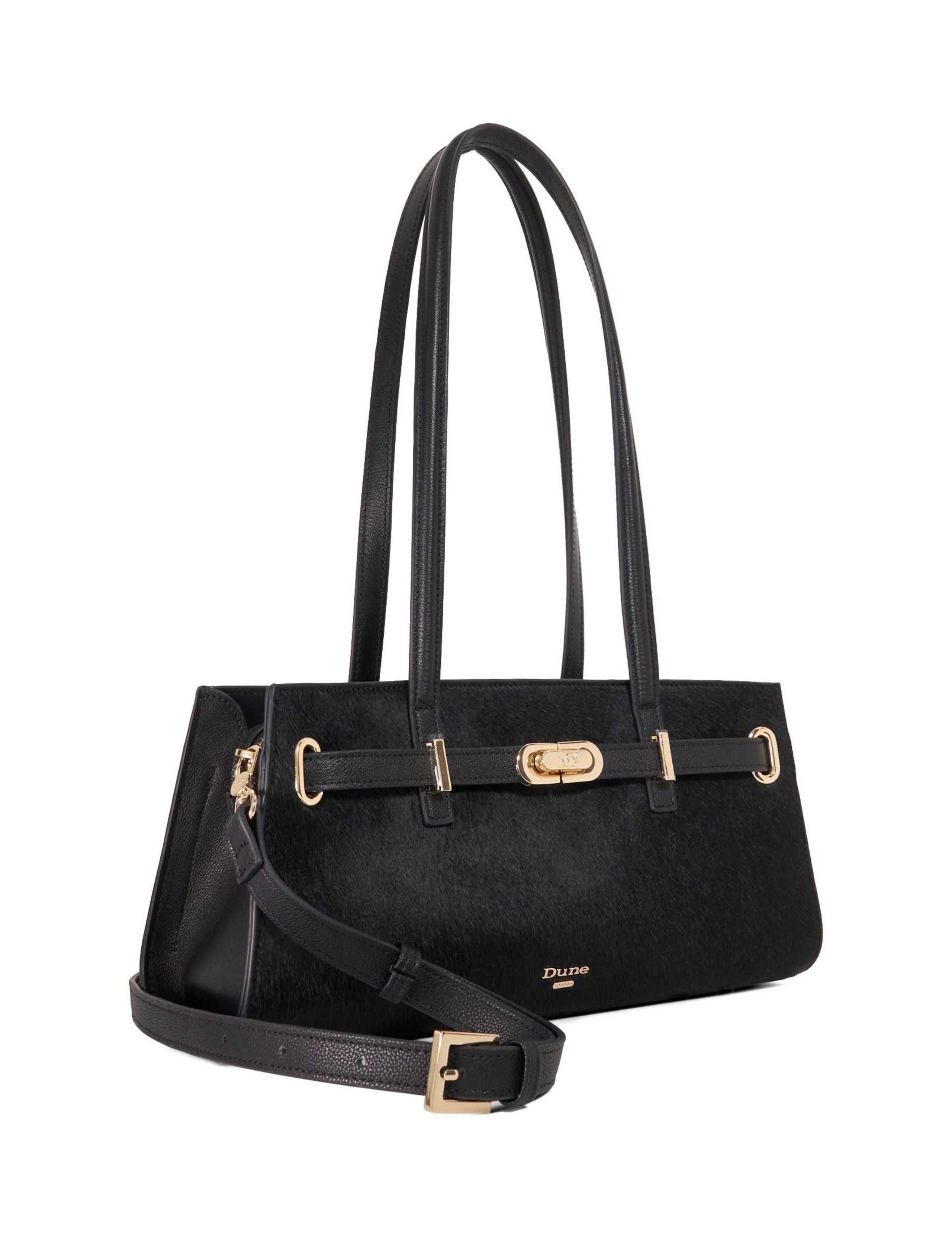 Leather Pony Hair Tote Bag 2 of 5