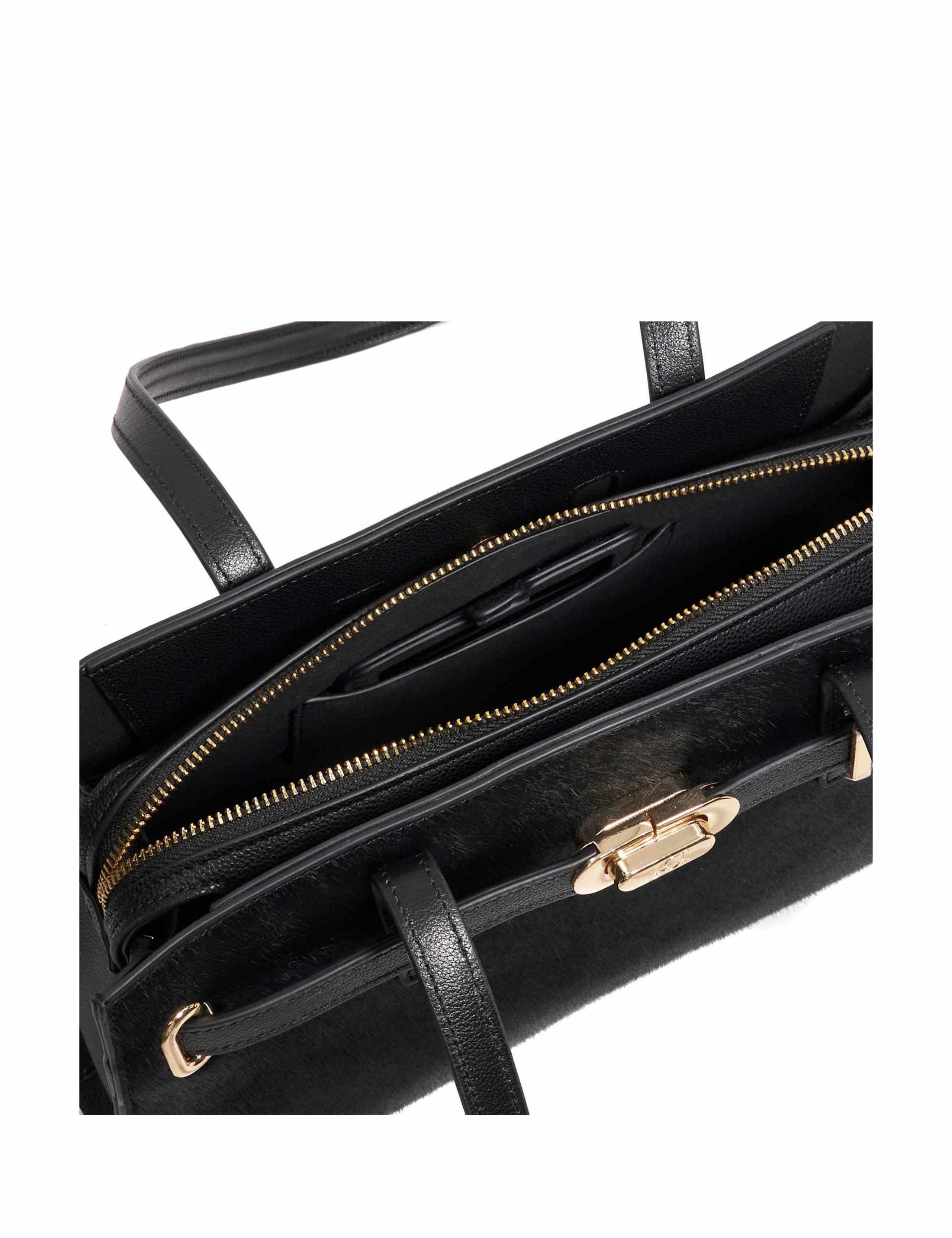 Leather Pony Hair Tote Bag 4 of 5