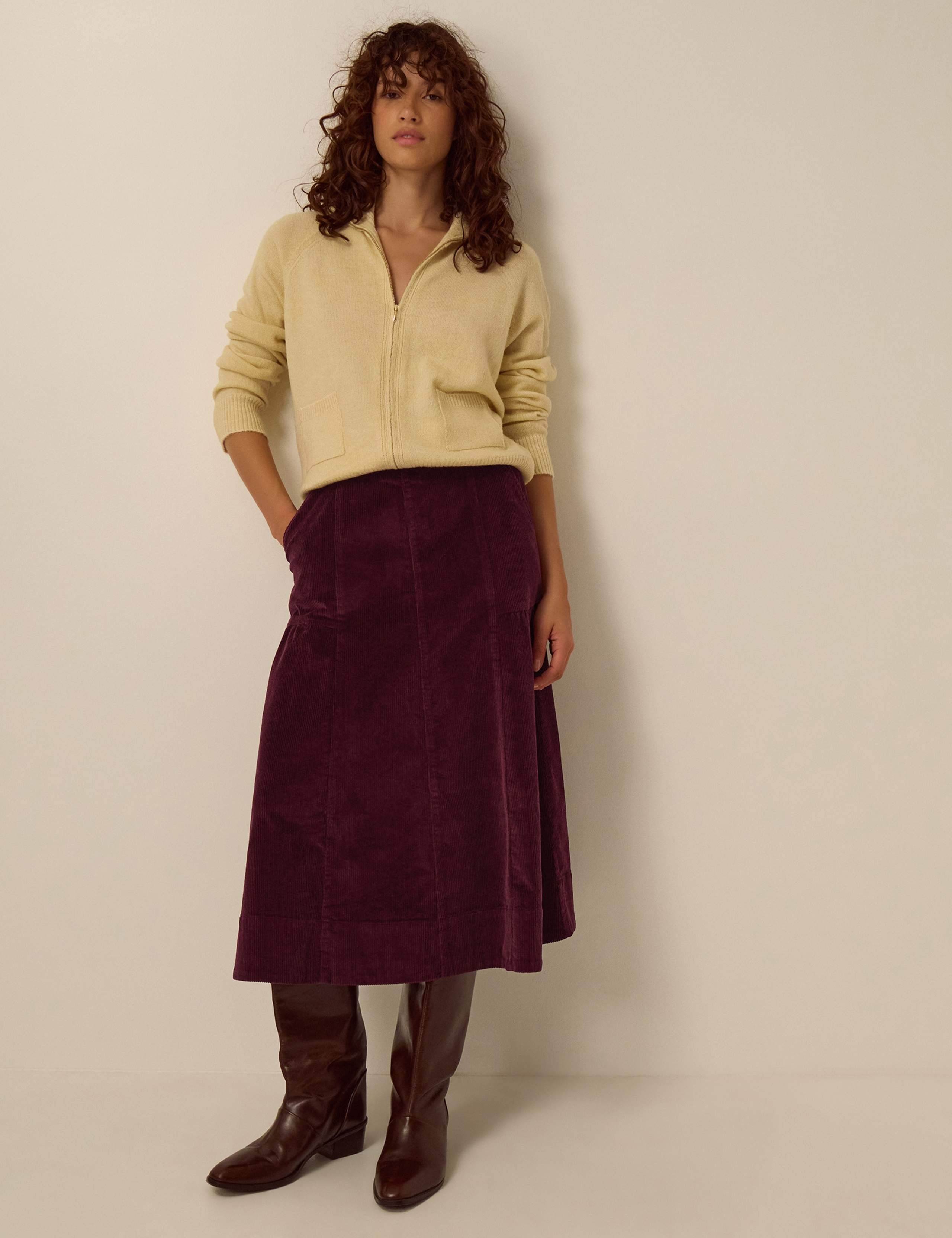 Cotton Rich A Line Midi Skirt 2 of 4