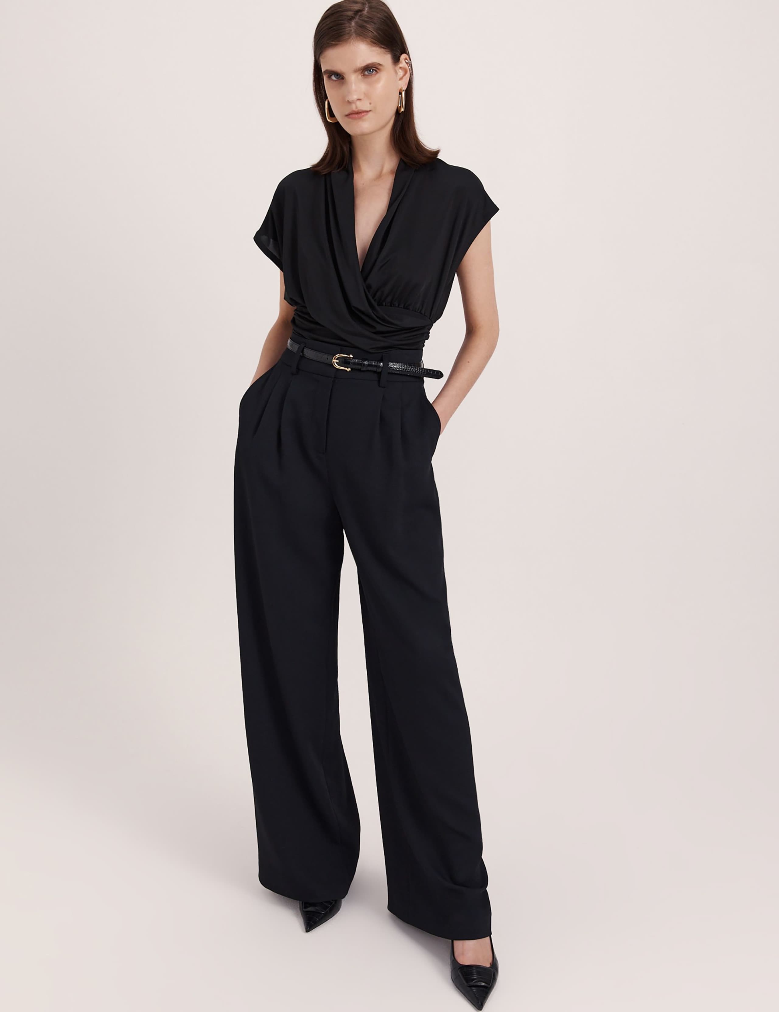 Draped V-Neck Wrap Top 5 of 8