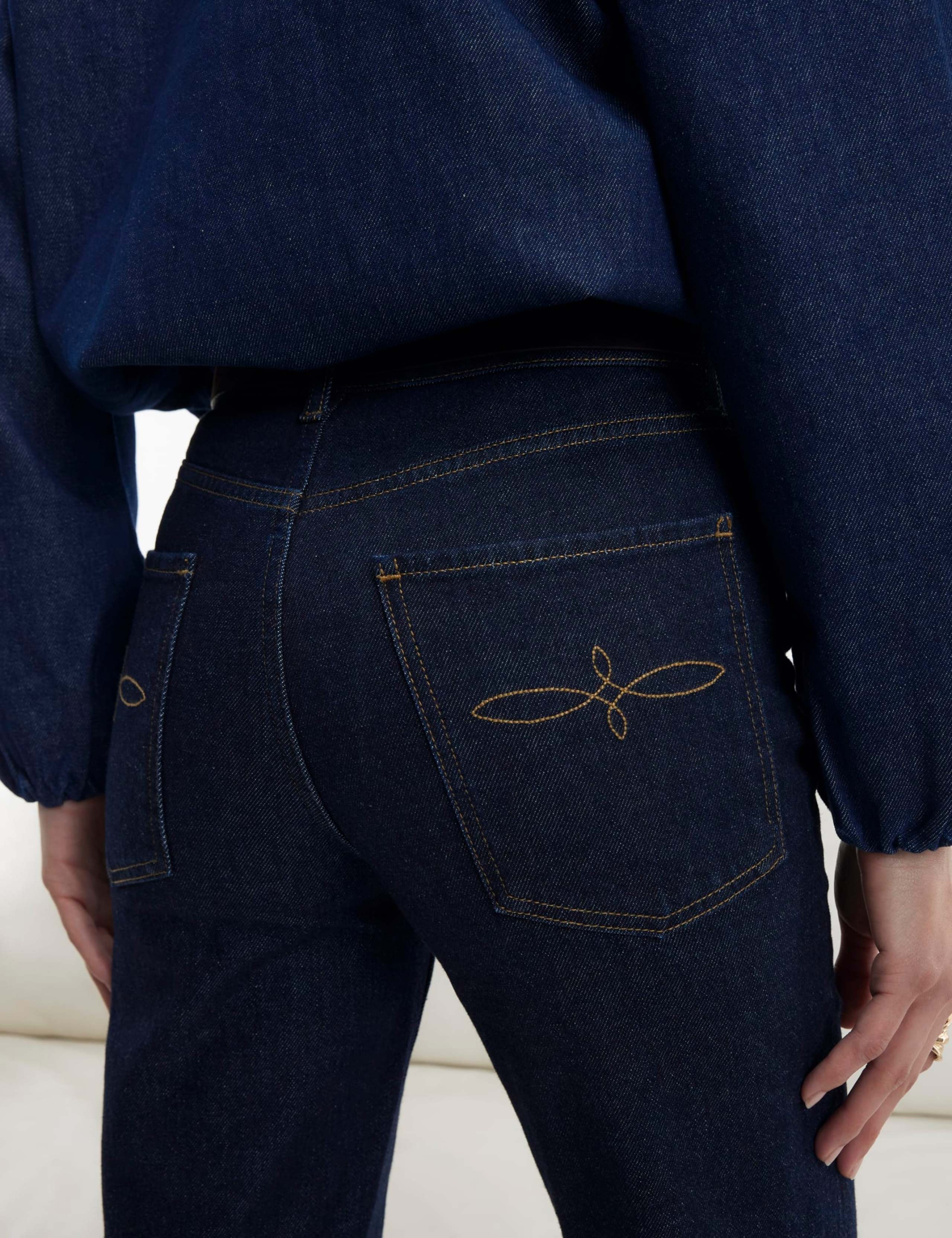 High Waisted Belted Straight Leg Jeans 4 of 4