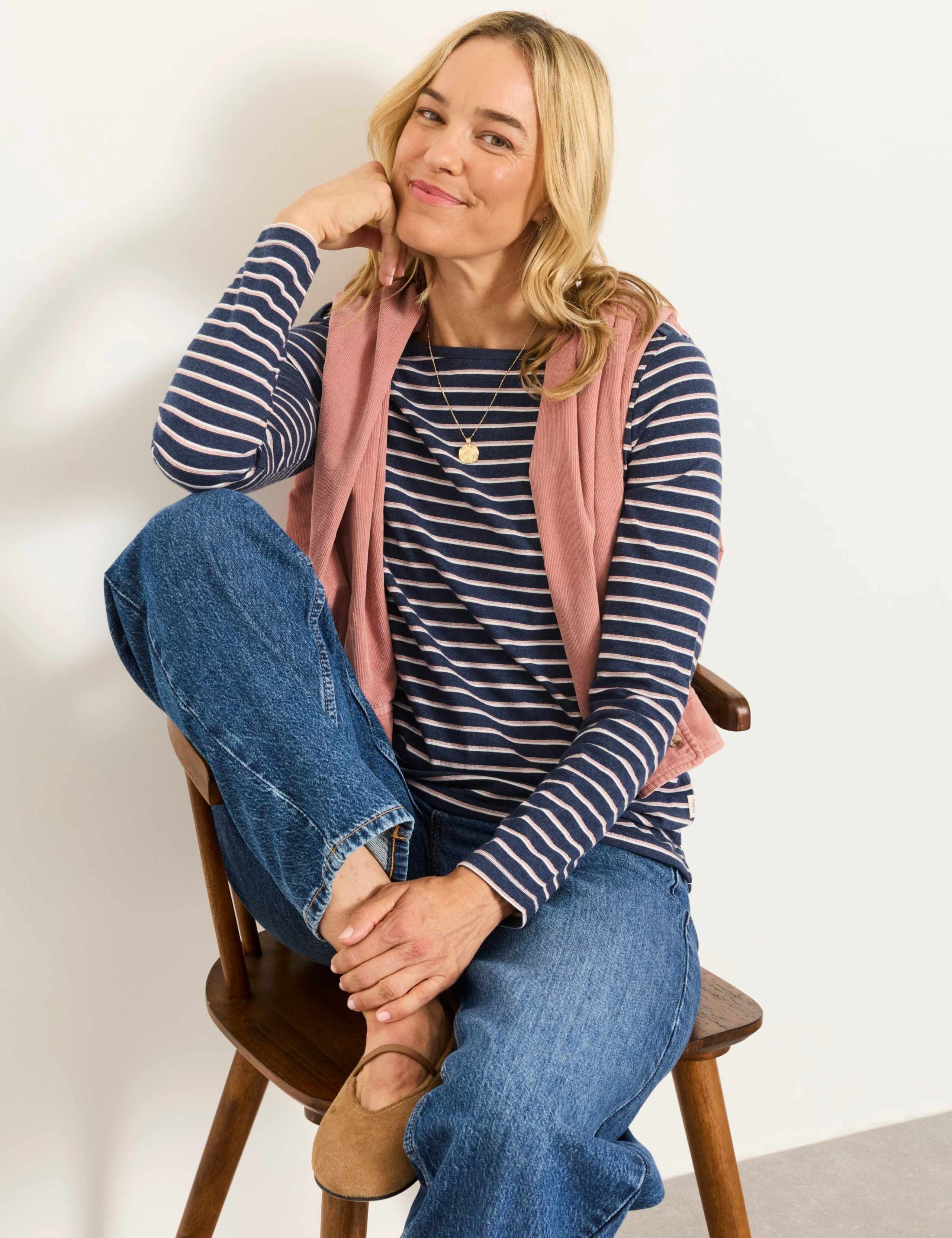 Breton Metallic Stripe Slim Fit T-Shirt 5 of 6