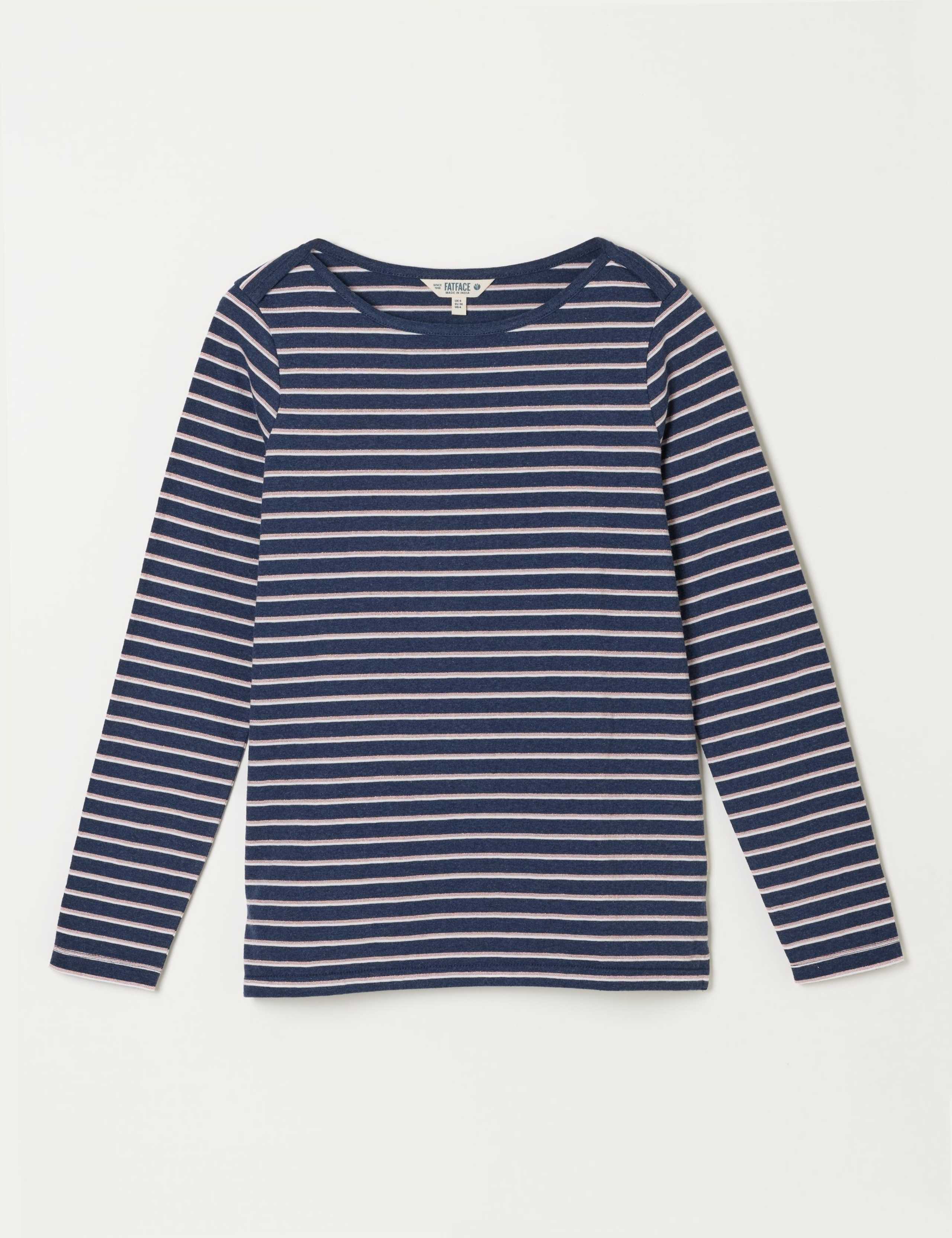 Breton Metallic Stripe Slim Fit T-Shirt 2 of 6