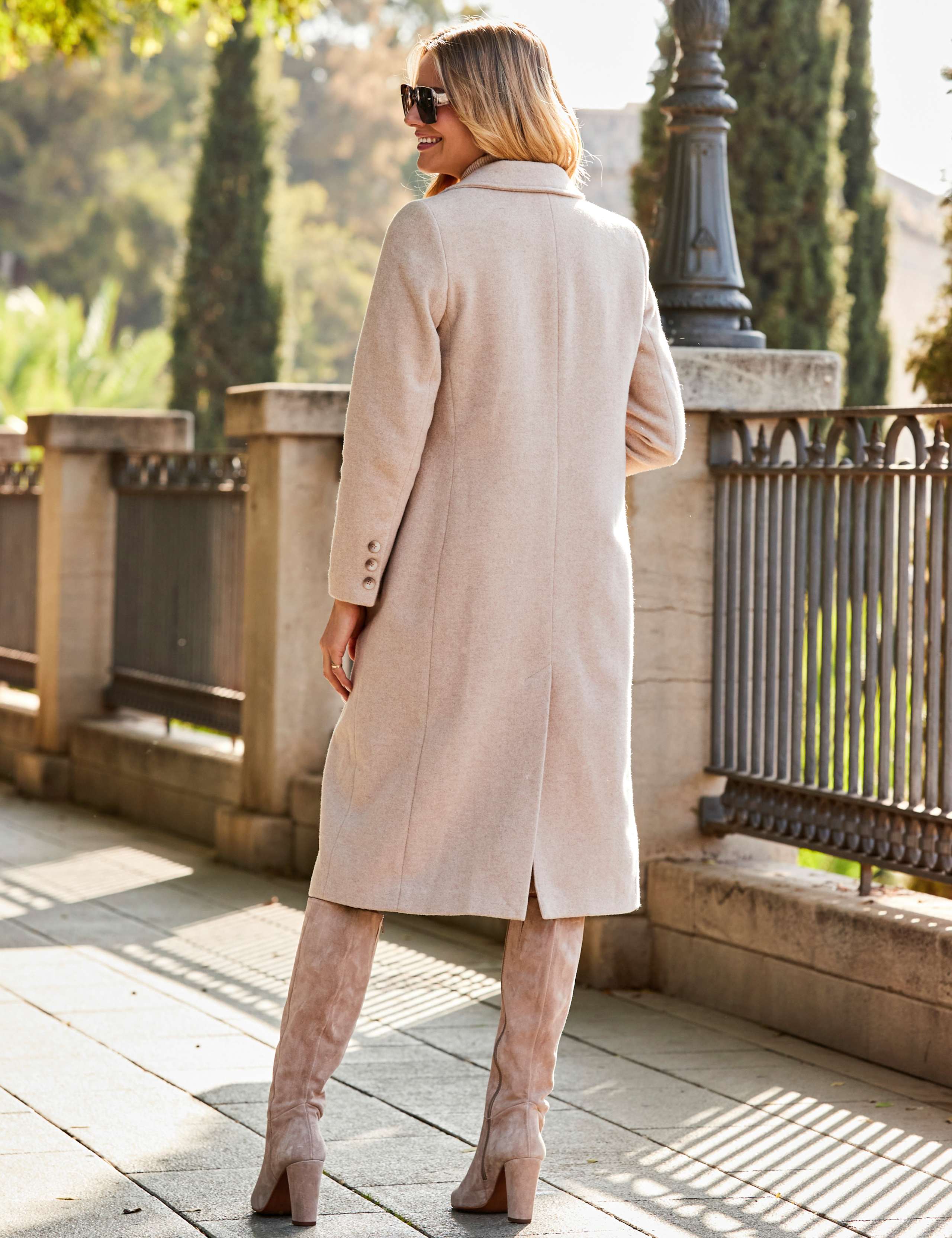 Wool Blend Single Breasted Longline Coat 2 of 5