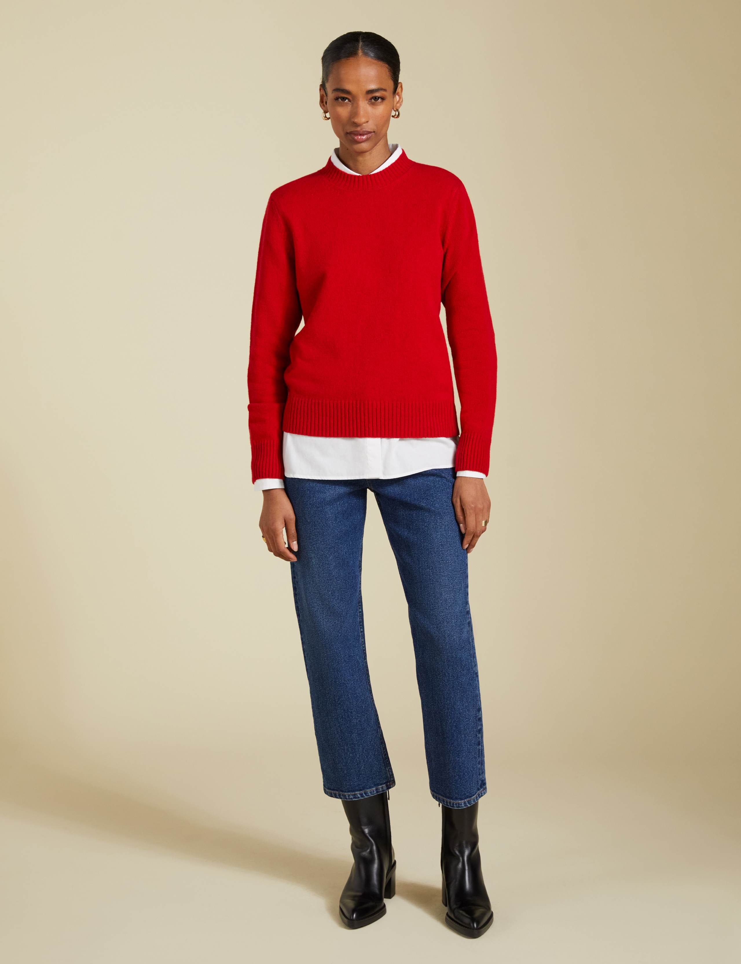 Merino Wool Blend Crew Neck Jumper 3 of 5