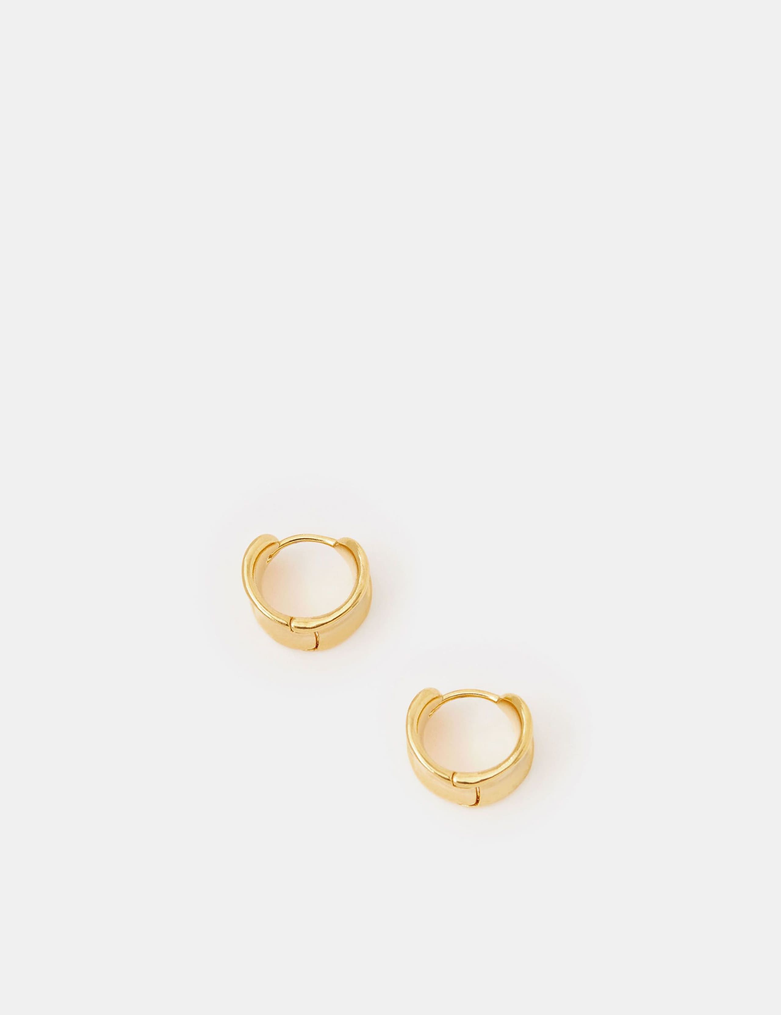 14ct Gold Plated Molten Hoop Earrings 1 of 2