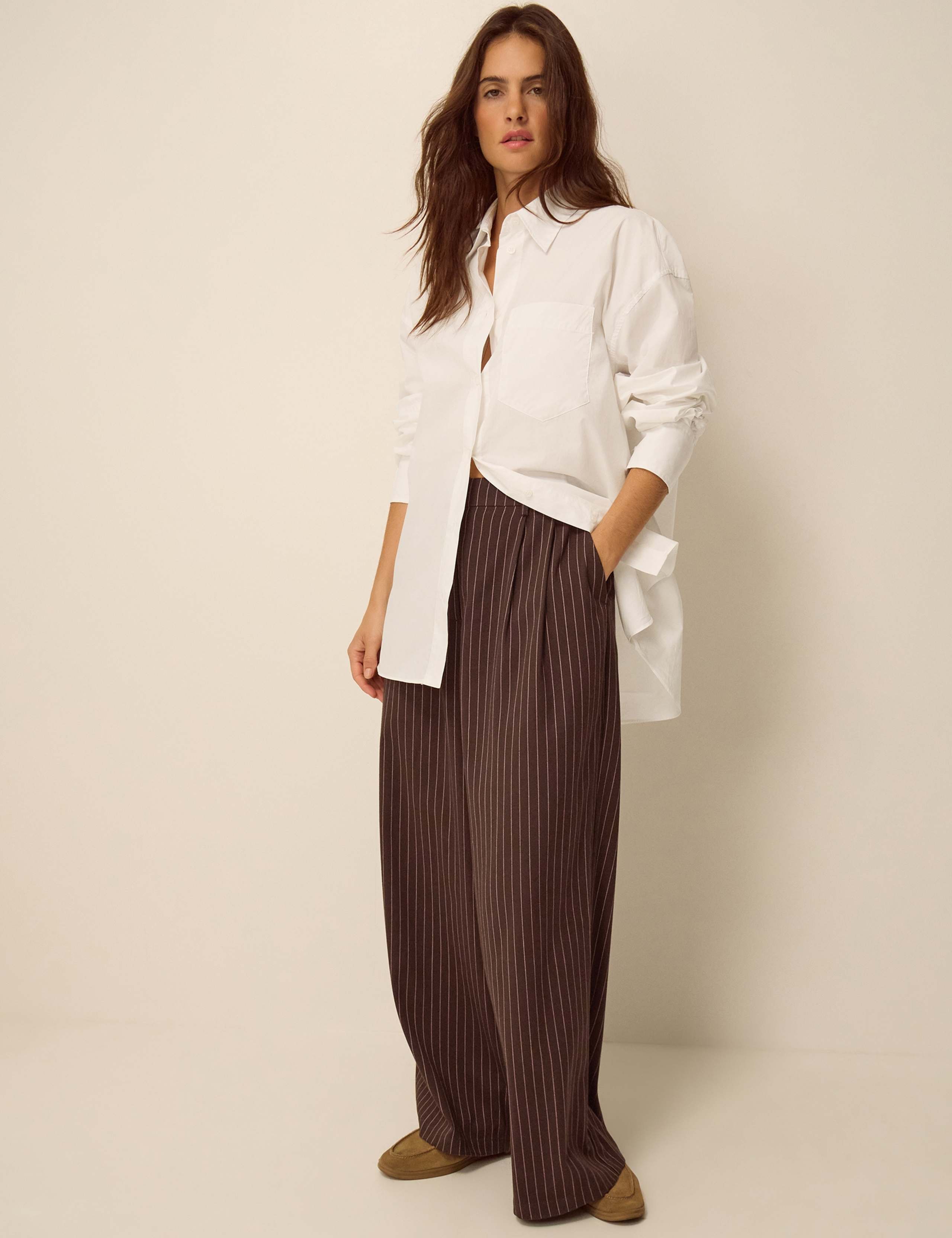 Pinstripe Wide Leg Trousers 3 of 5