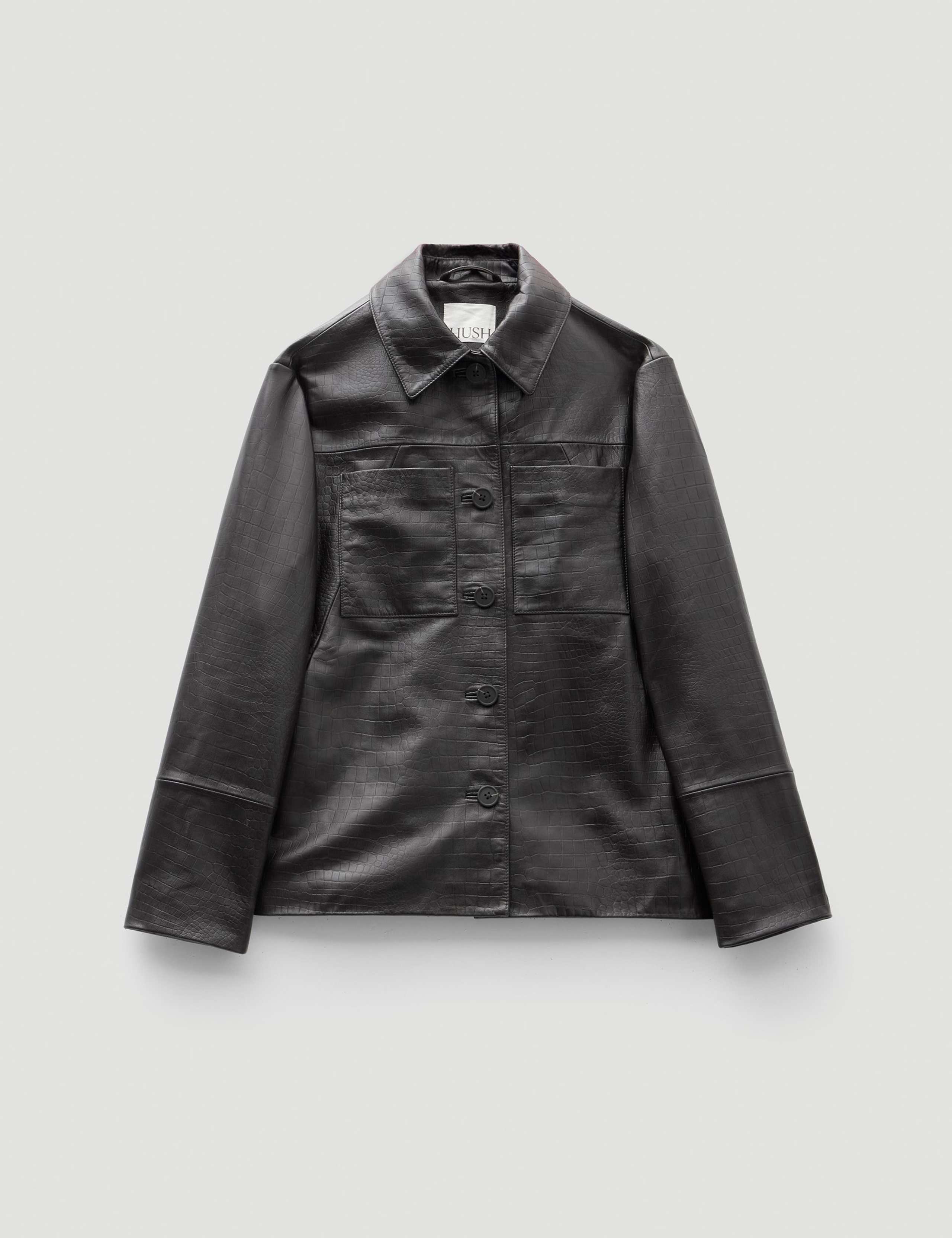 Faux Leather Collared Jacket 2 of 5