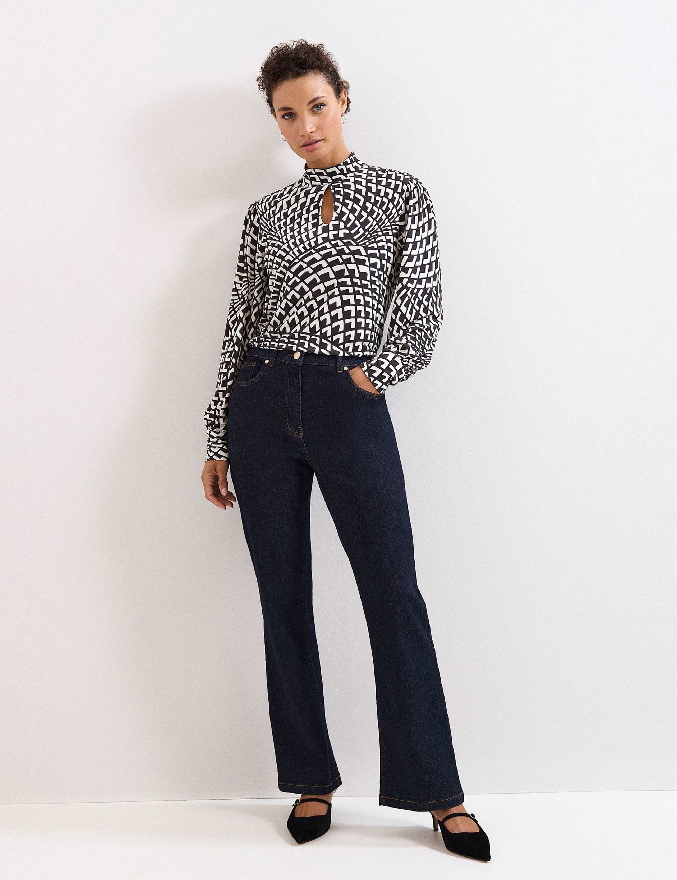 Geometric High Neck Keyhole Top 3 of 6