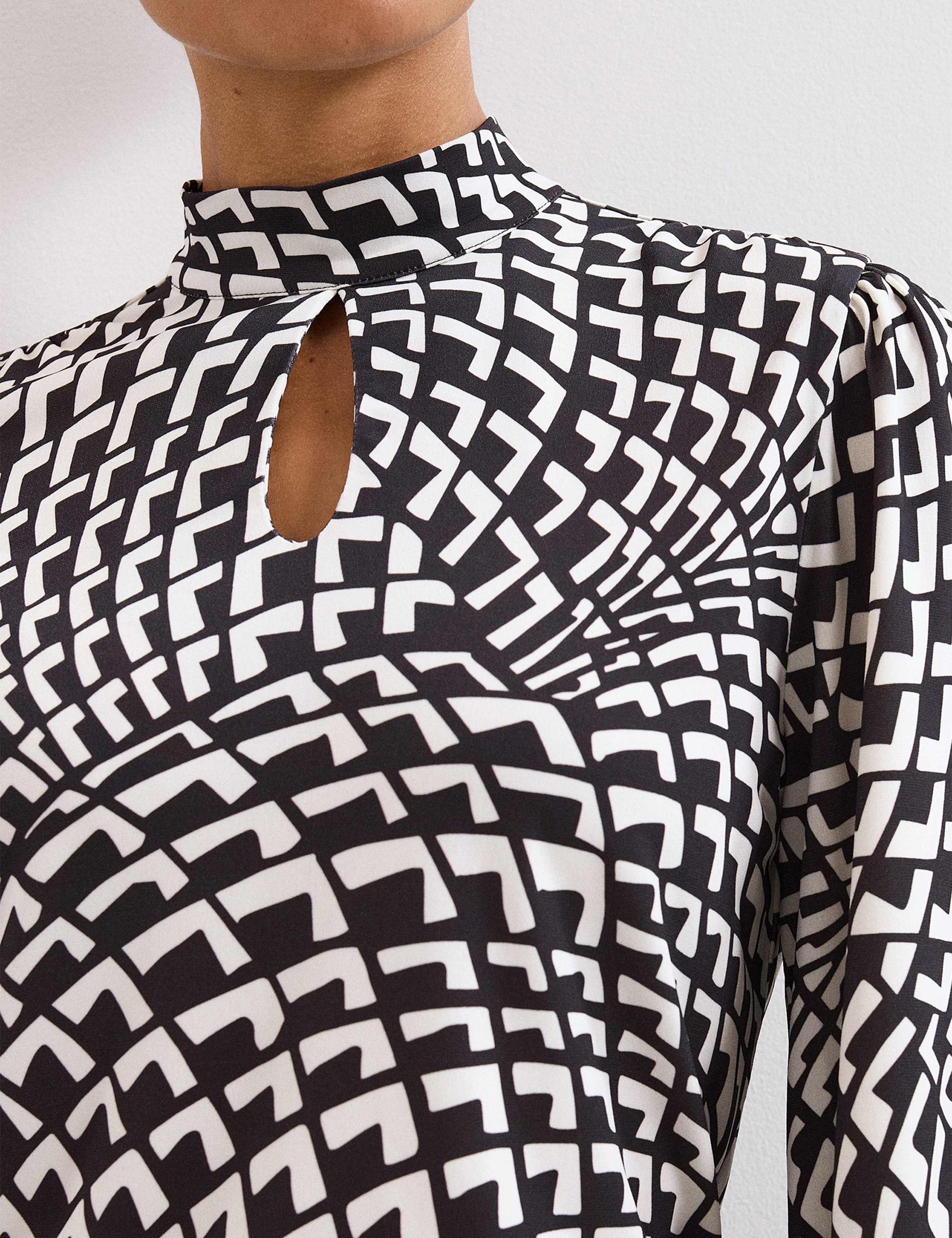 Geometric High Neck Keyhole Top 5 of 6