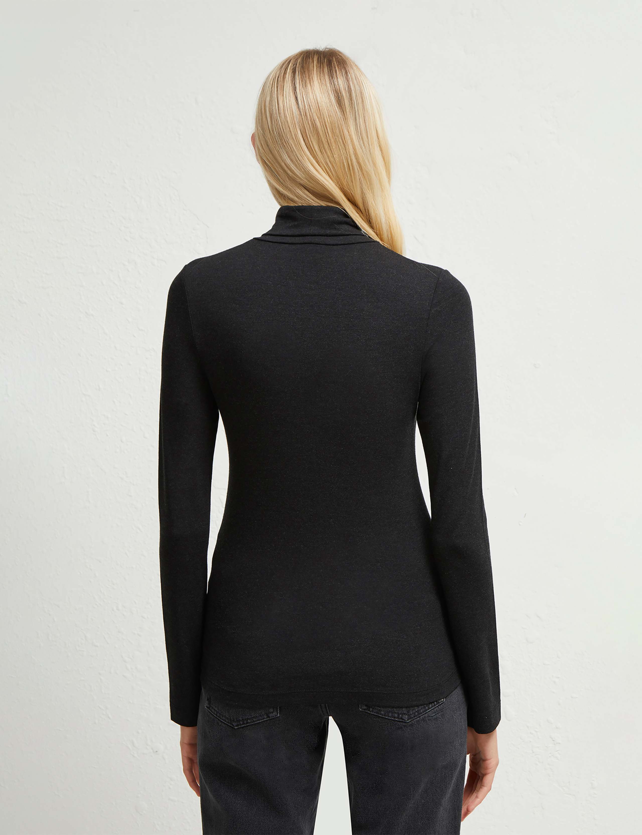 Jersey Roll Neck Fitted Long Sleeve Top 4 of 4