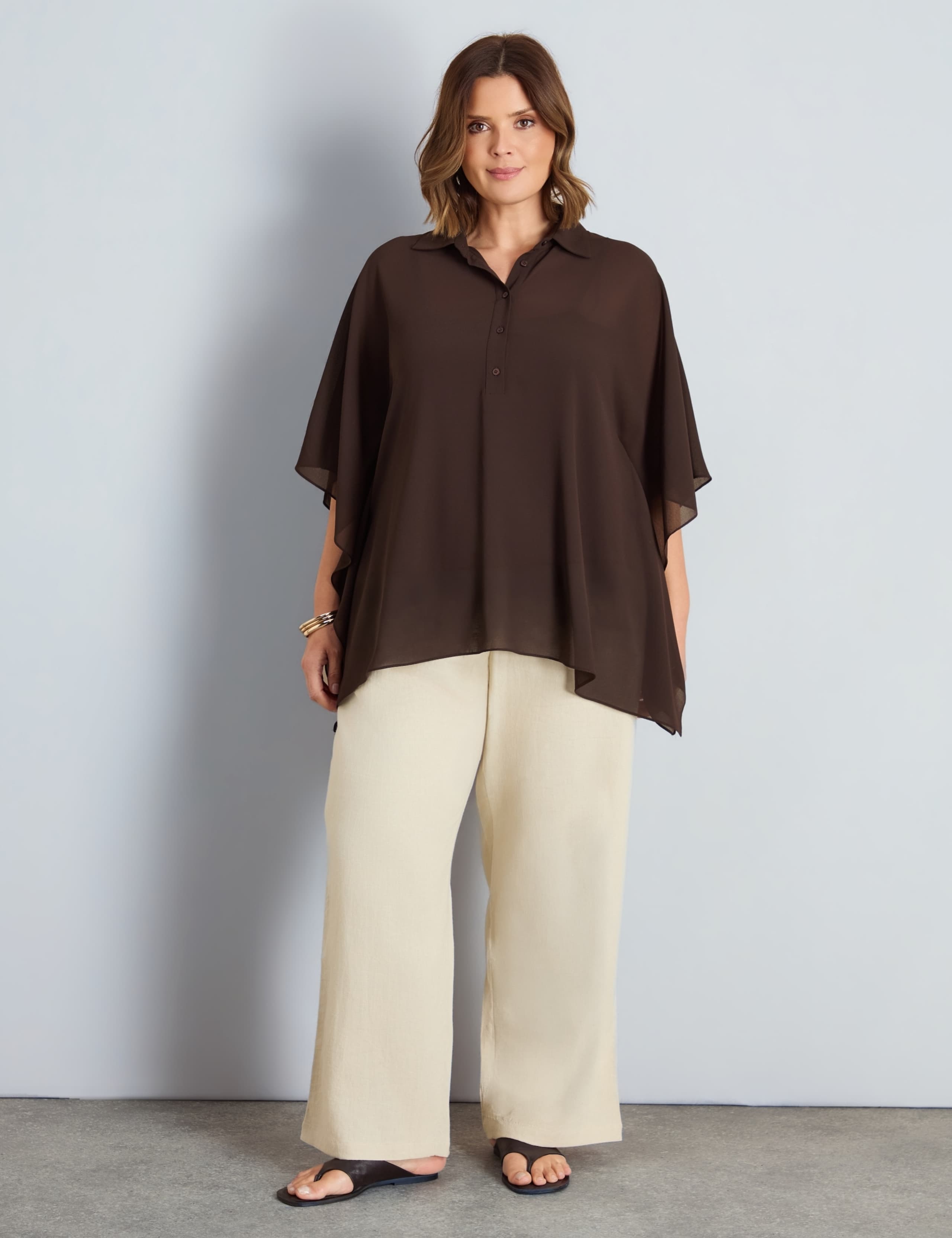Half Placket Overlay Blouse 3 of 5