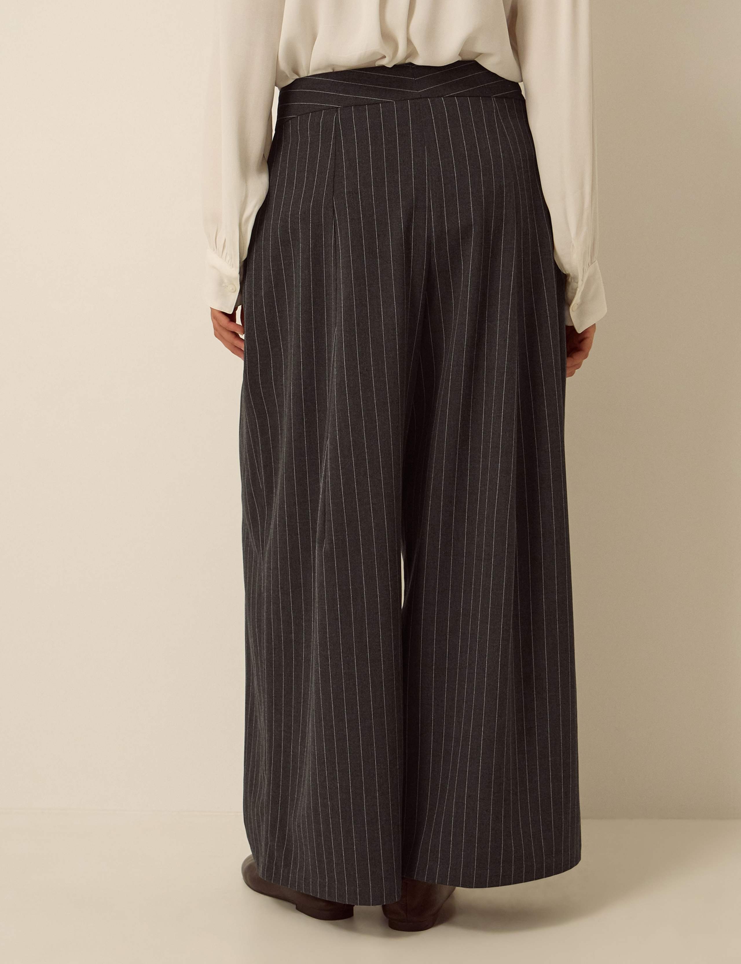 Pinstripe Wide Leg Trousers 4 of 5