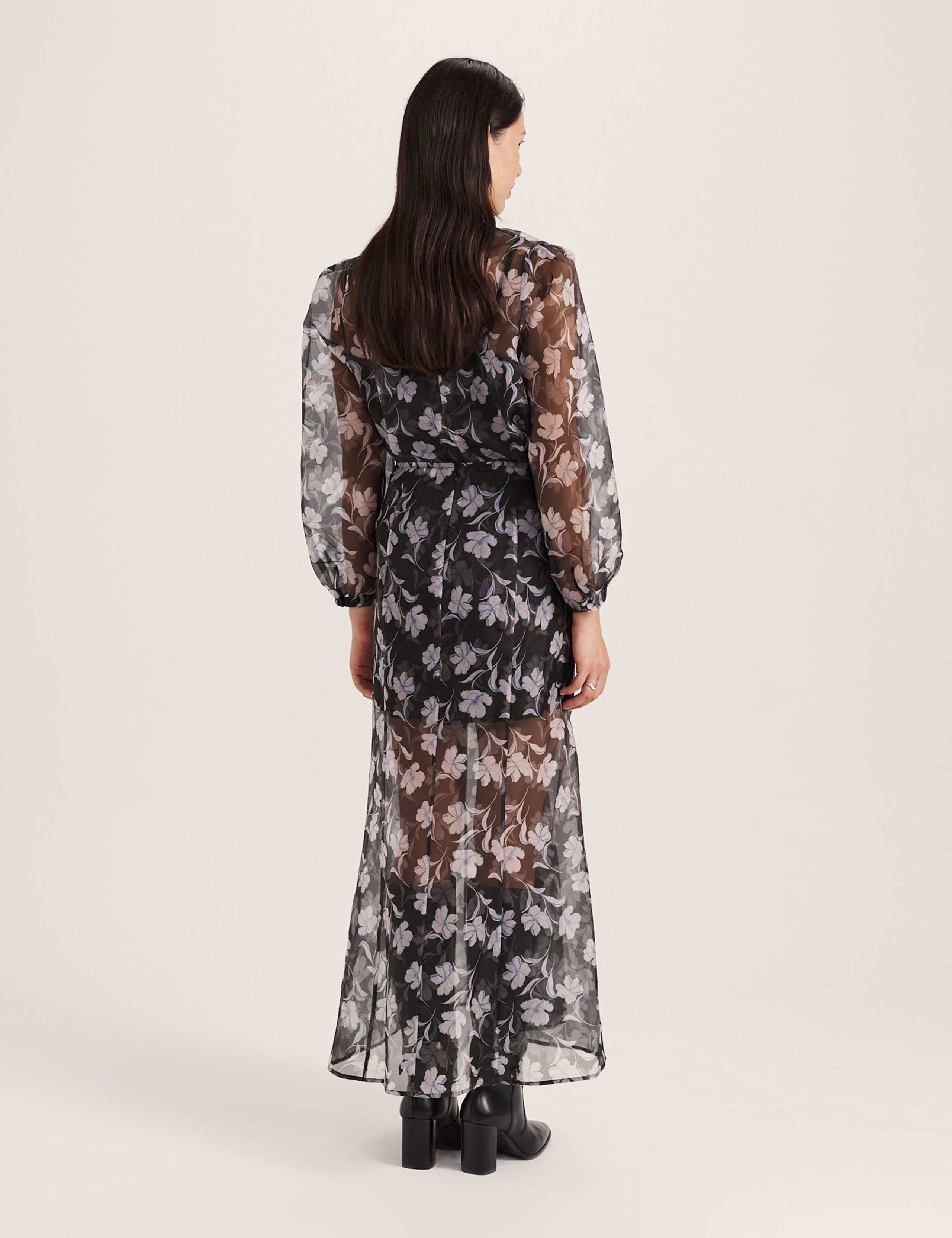 Pure Silk Floral Midaxi A-Line Skirt 6 of 7