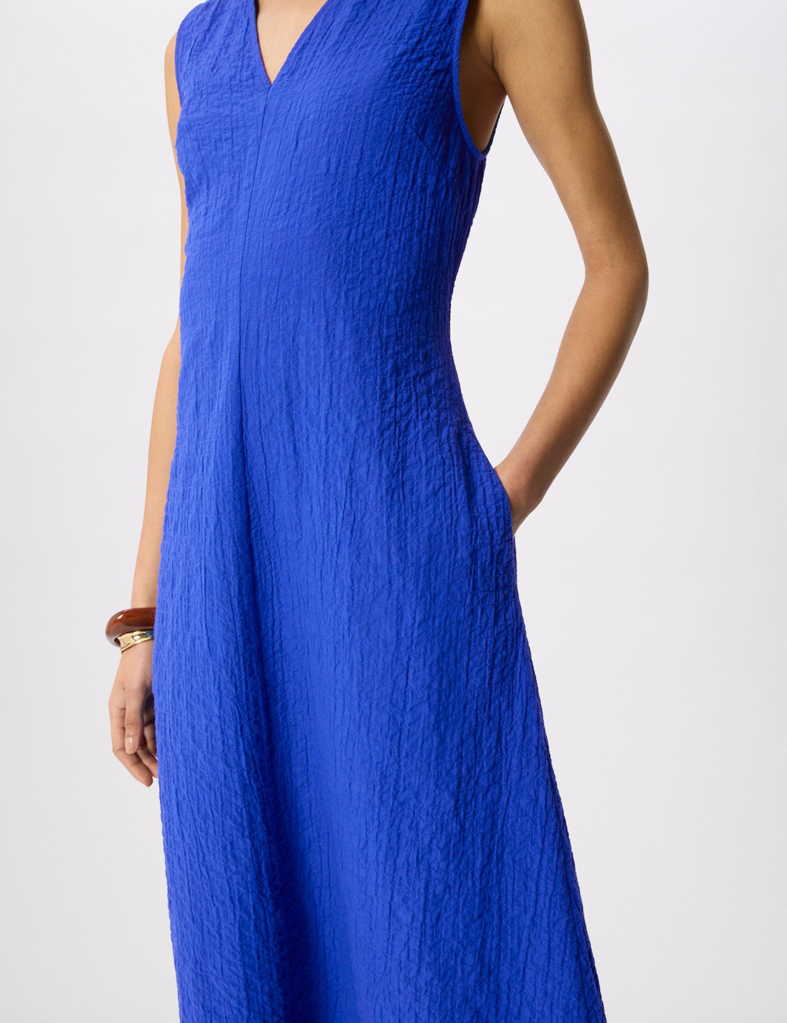 Cotton Rich Textured V-Neck Midi Dress 6 of 7