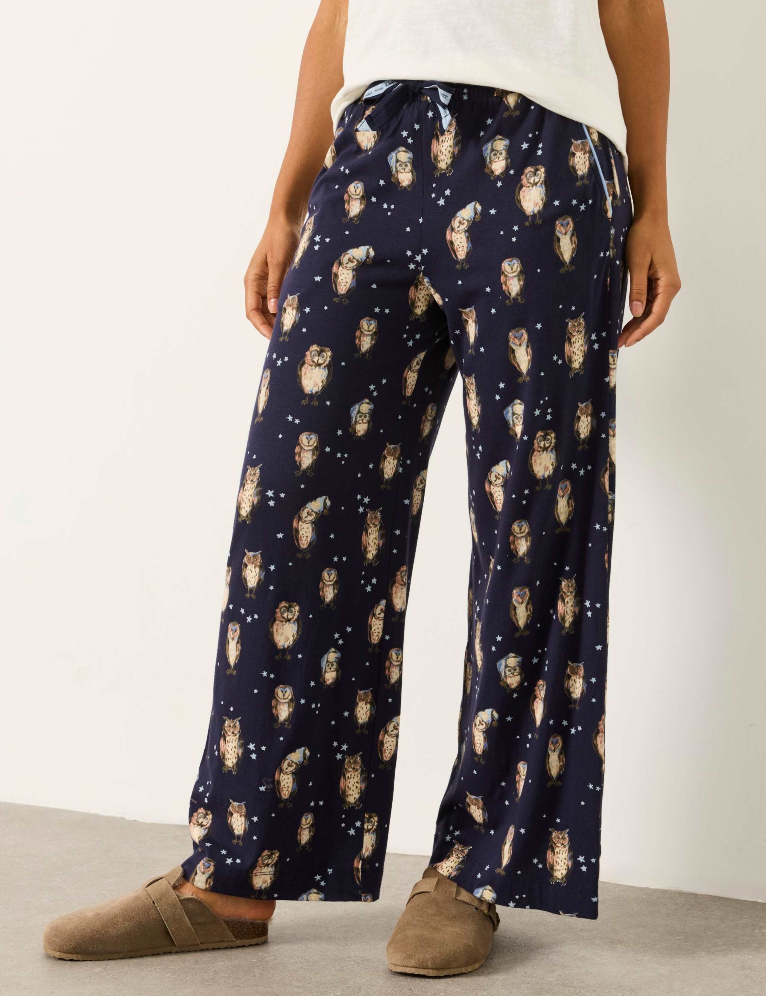 Cotton Rich Owl Print Pyjama Bottoms 1 of 7