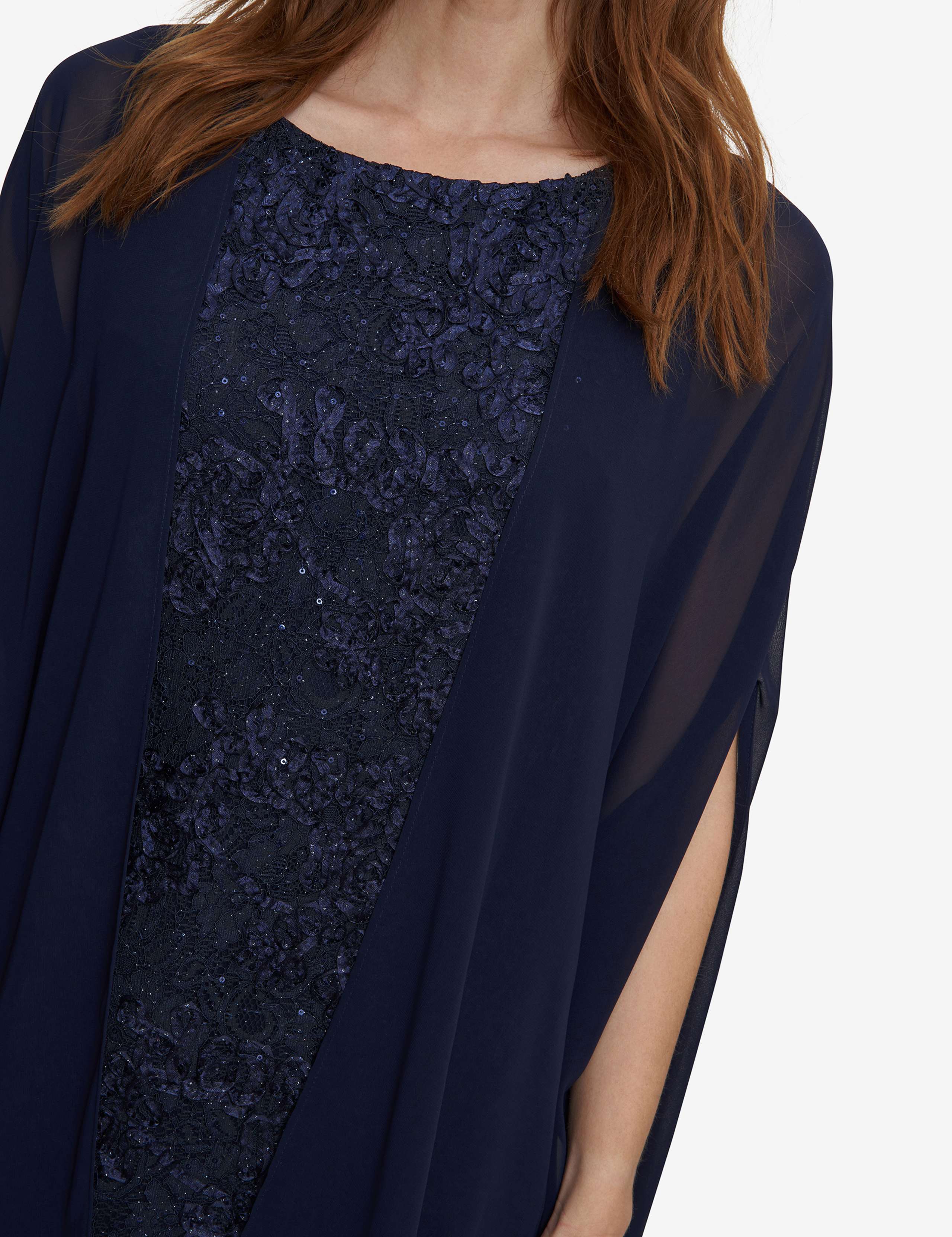 Lace Knee Length Shift Dress with Jacket 4 of 6