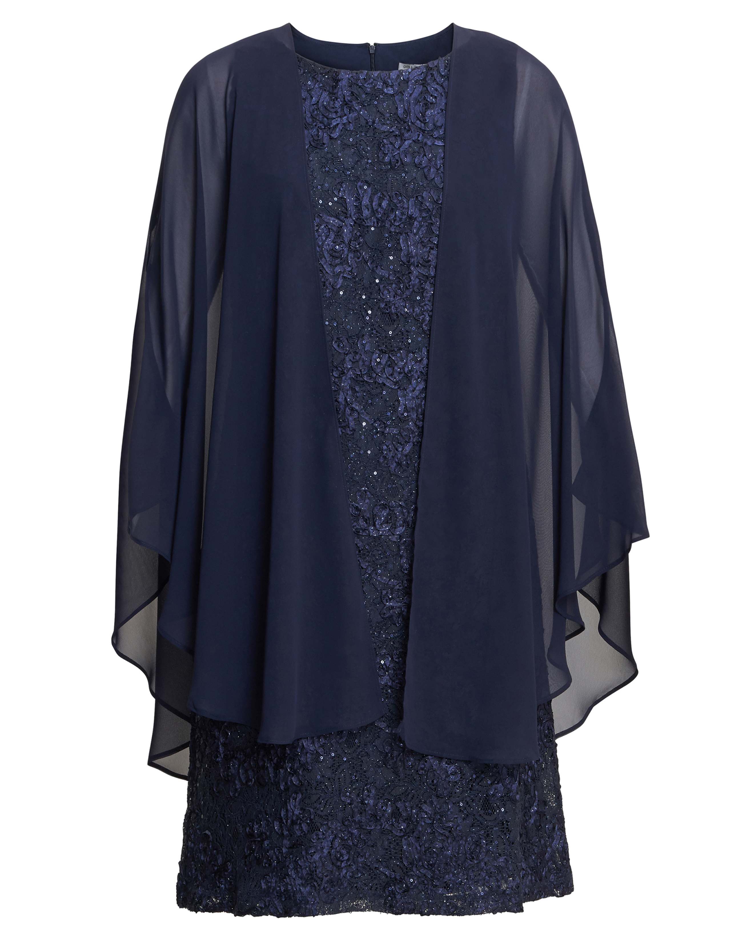 Lace Knee Length Shift Dress with Jacket 2 of 6