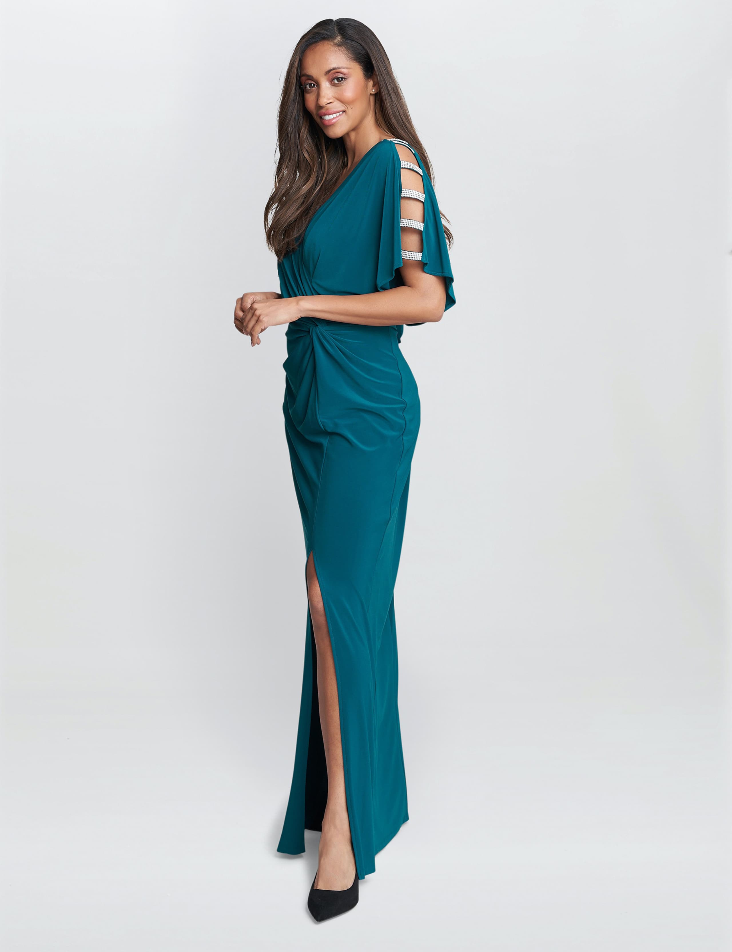 Jersey V-Neck Twist Front Maxi Wrap Dress 4 of 5