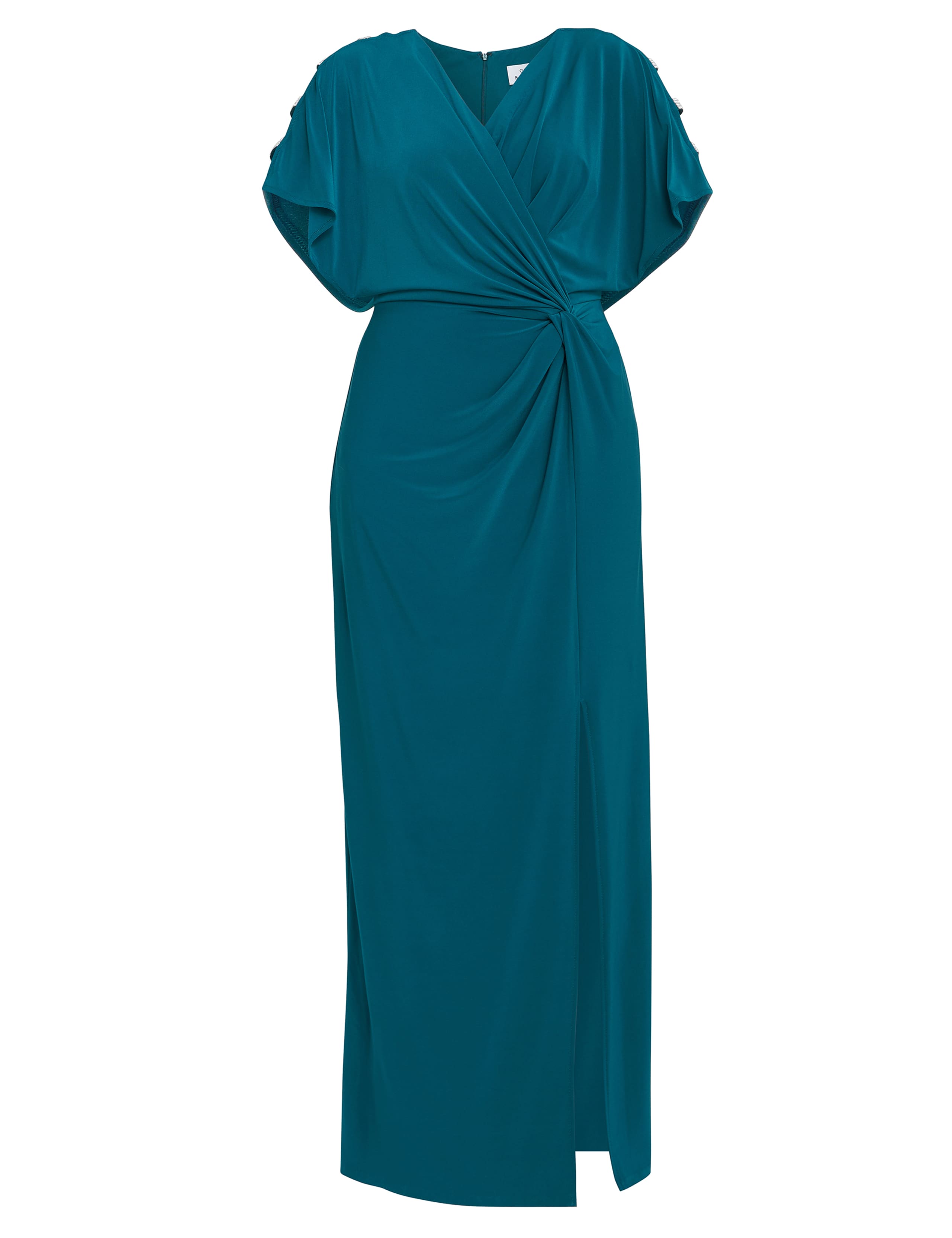 Jersey V-Neck Twist Front Maxi Wrap Dress 2 of 5