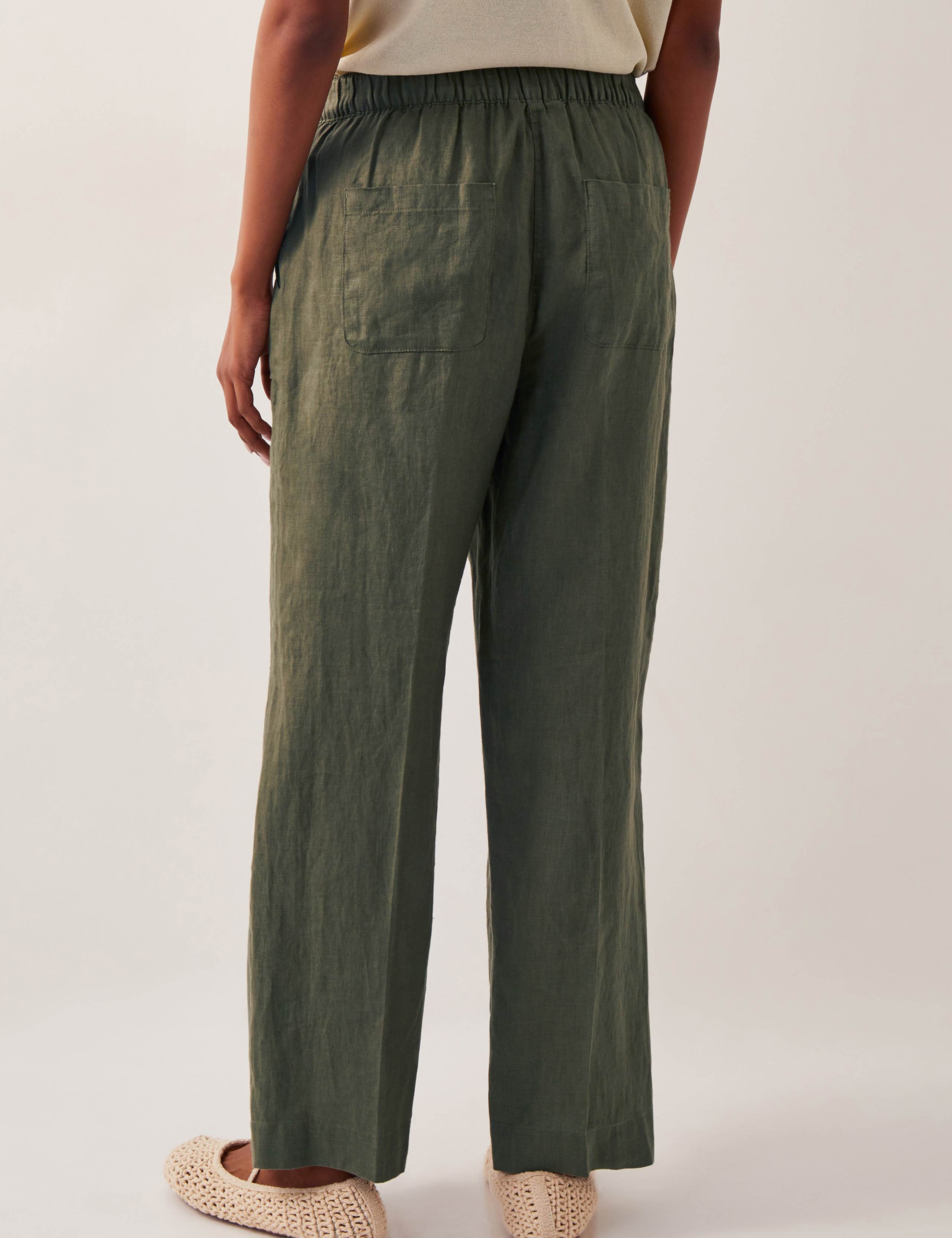 Pure Linen Regular Straight Leg Trousers 2 of 4