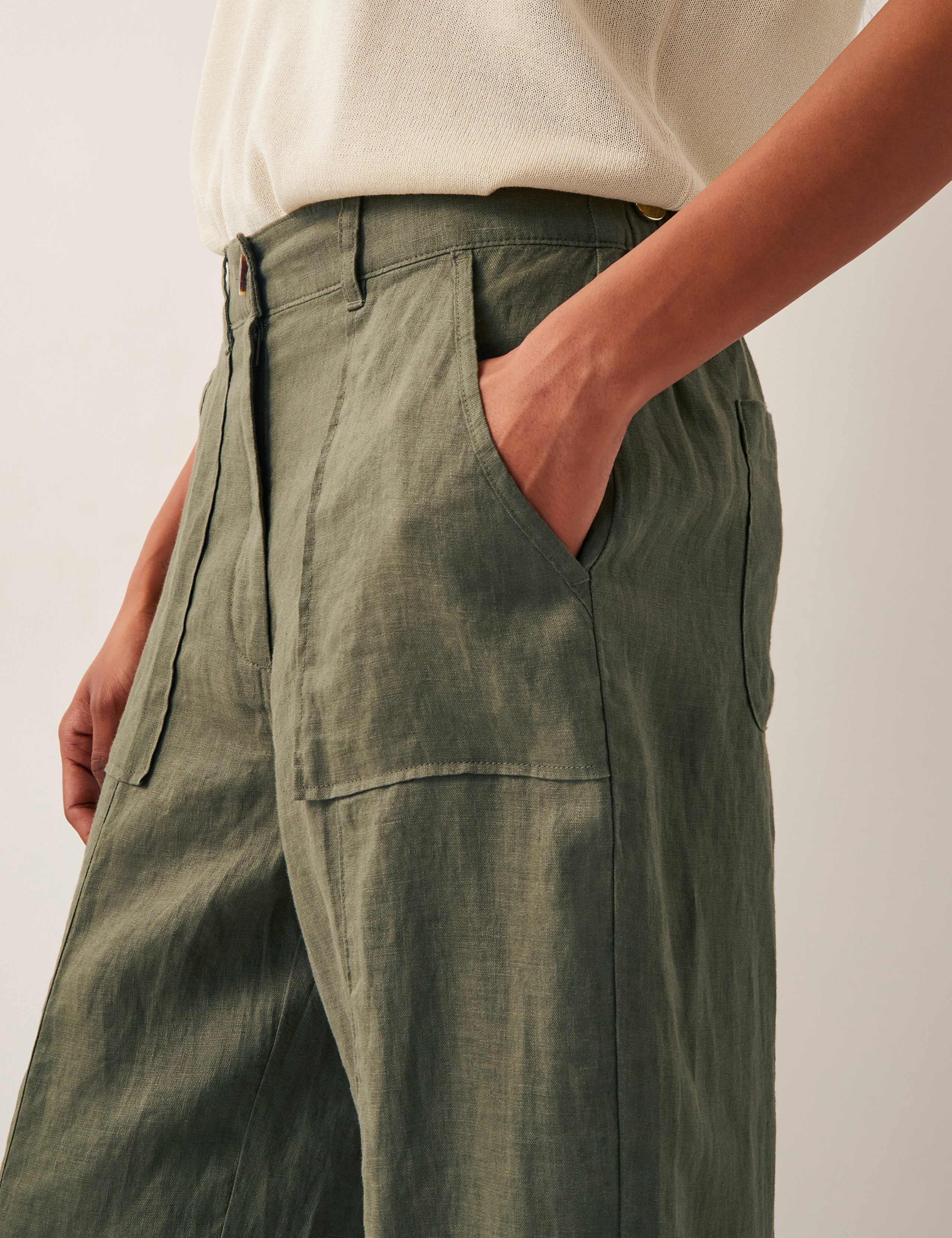 Pure Linen Regular Straight Leg Trousers 4 of 4