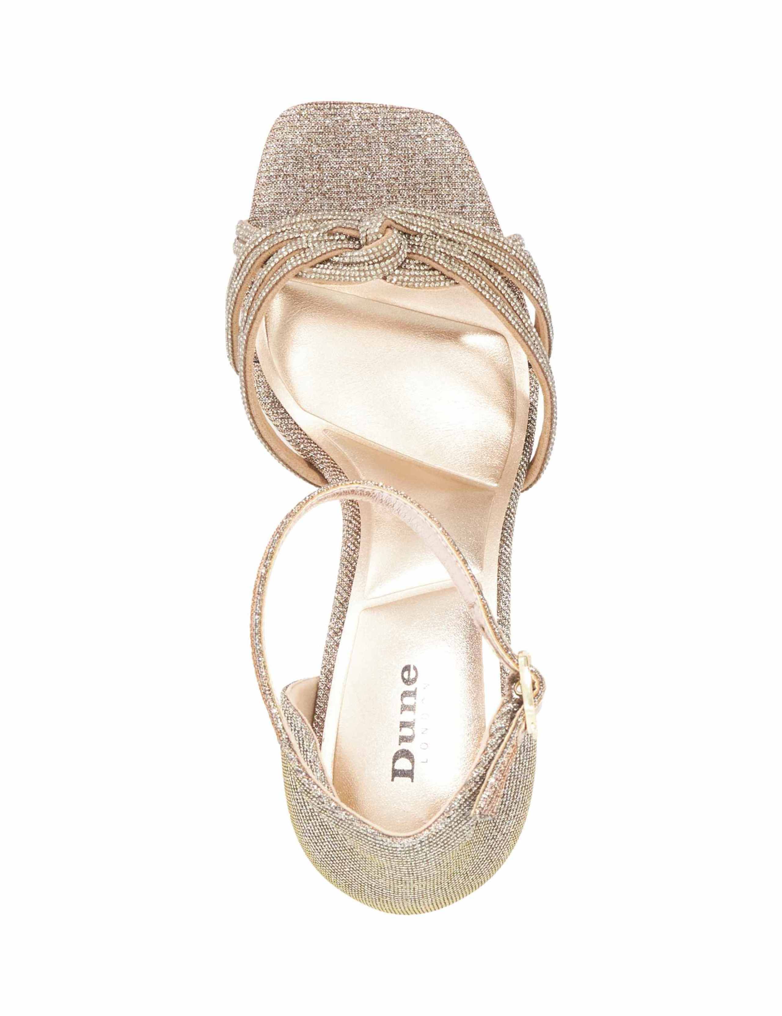 Glitter Stiletto Ankle Strap Open Toe Shoes 2 of 5