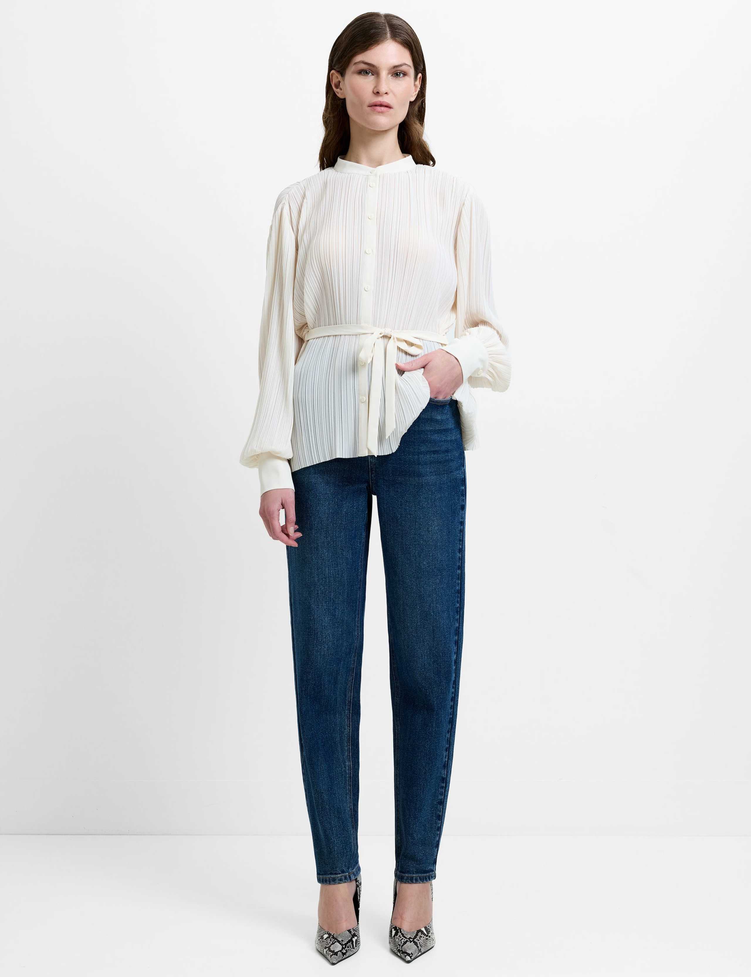 Plisse Waisted Military Blouse 3 of 6