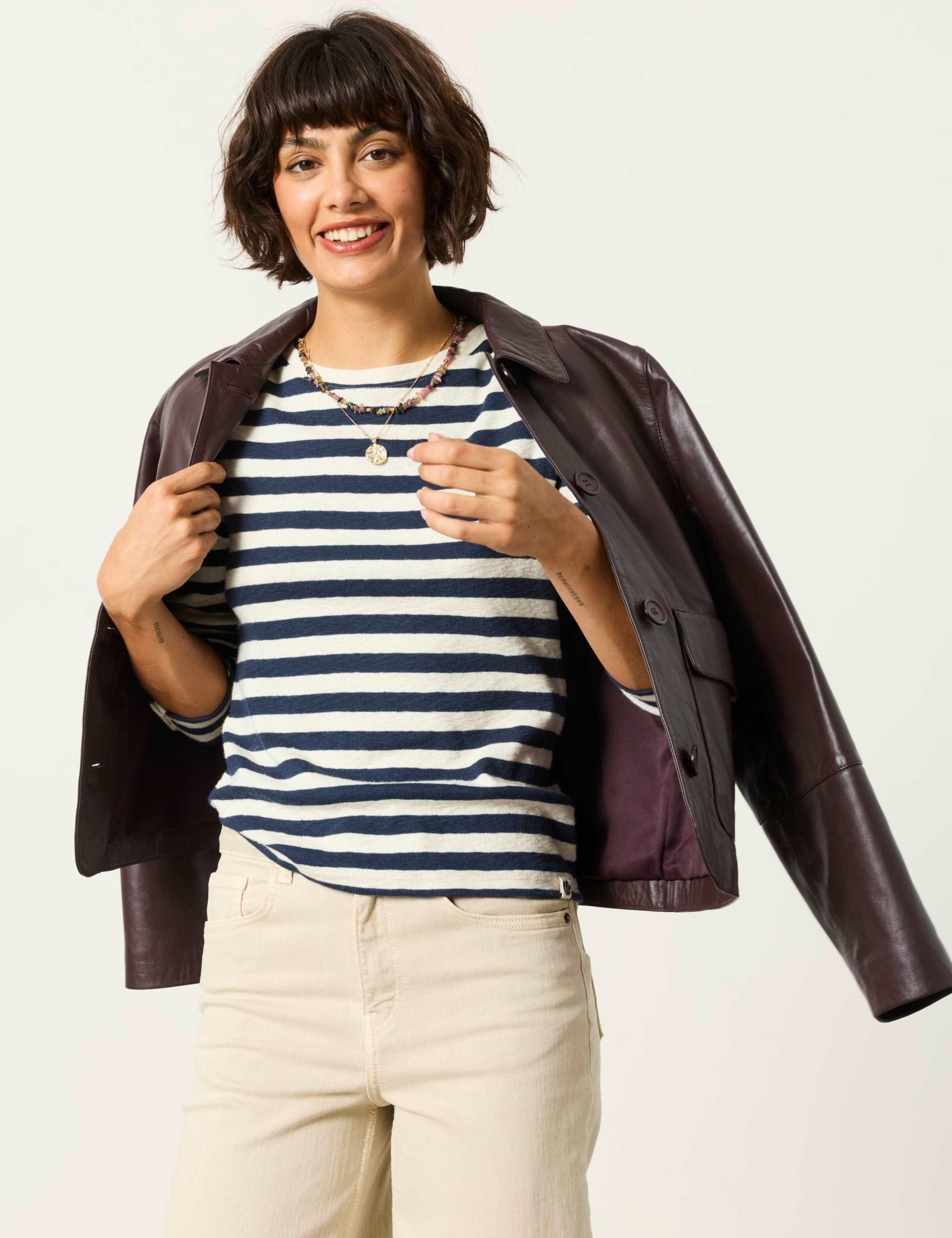 Cotton Rich Striped Slim Fit Top 4 of 6