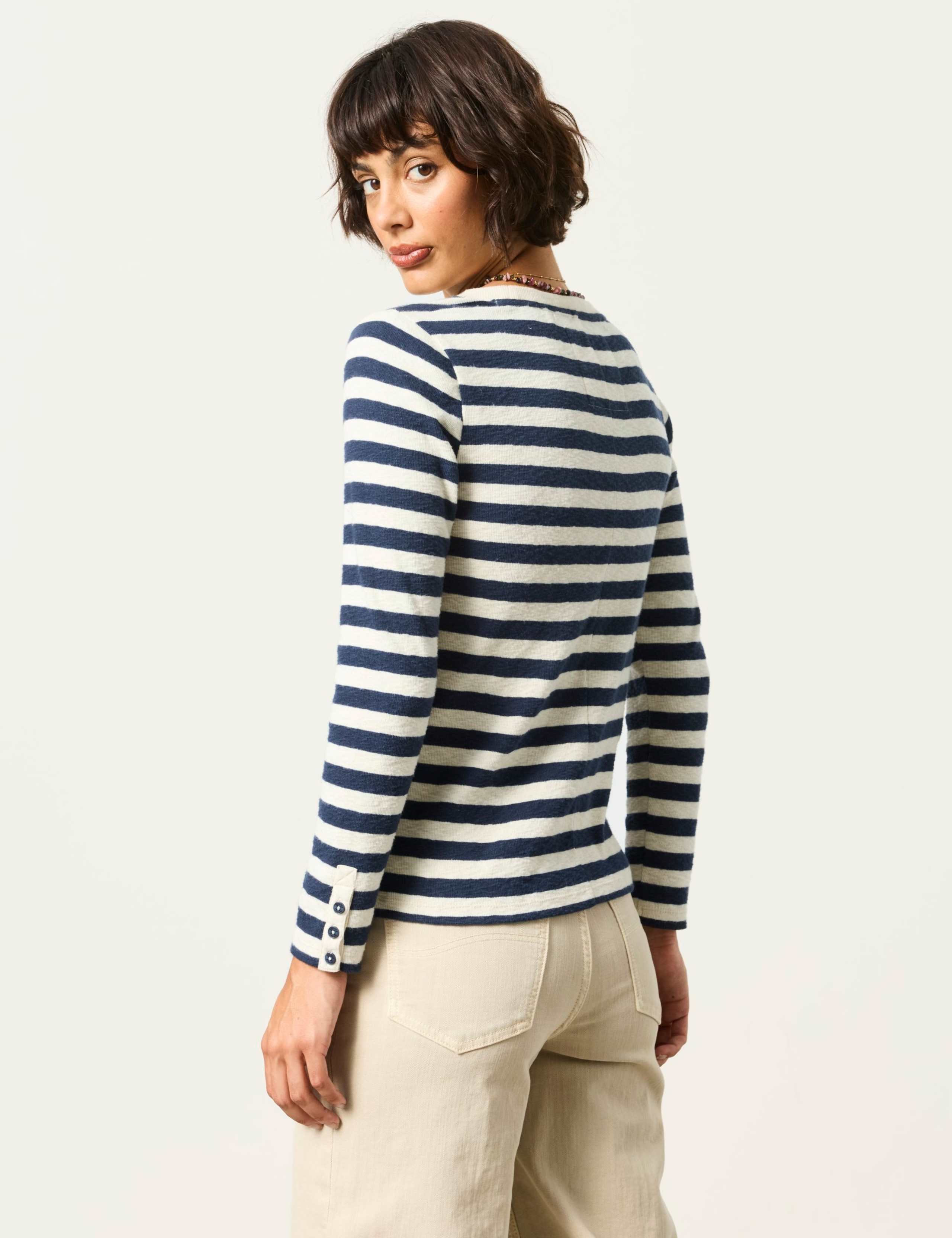 Cotton Rich Striped Slim Fit Top 5 of 6